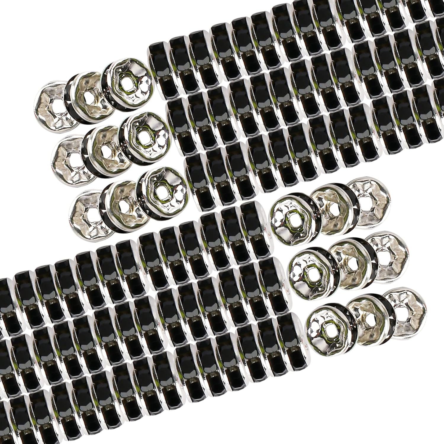 200 cuentas espaciadoras de 0.315 in de diamantes de imitación de cristal checo para hacer joyas sueltas cuentas para pulseras