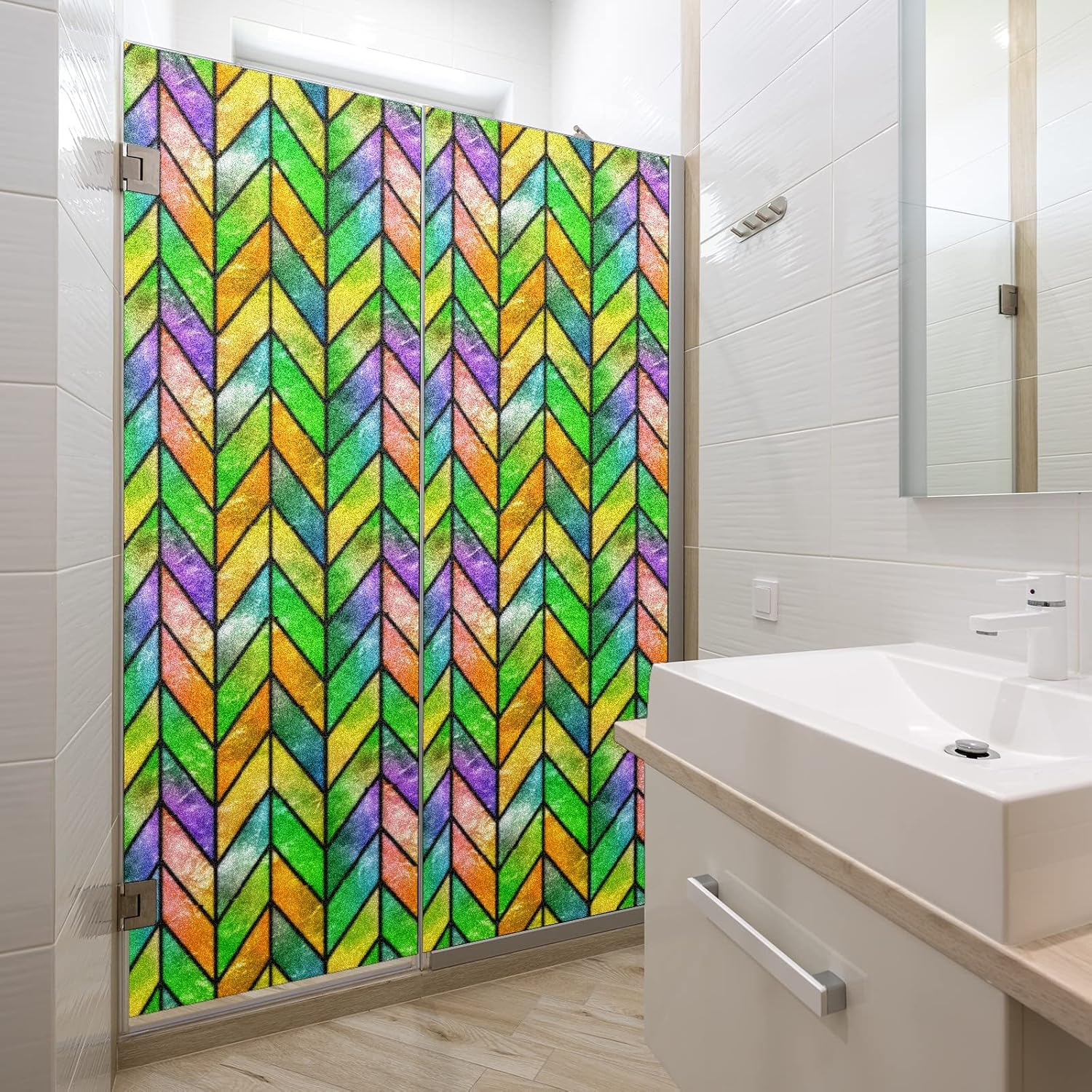 Película de privacidad para ventana de vidrio arcoíris, película de ventana de vidrio manchado, película de privacidad para ventana, película de