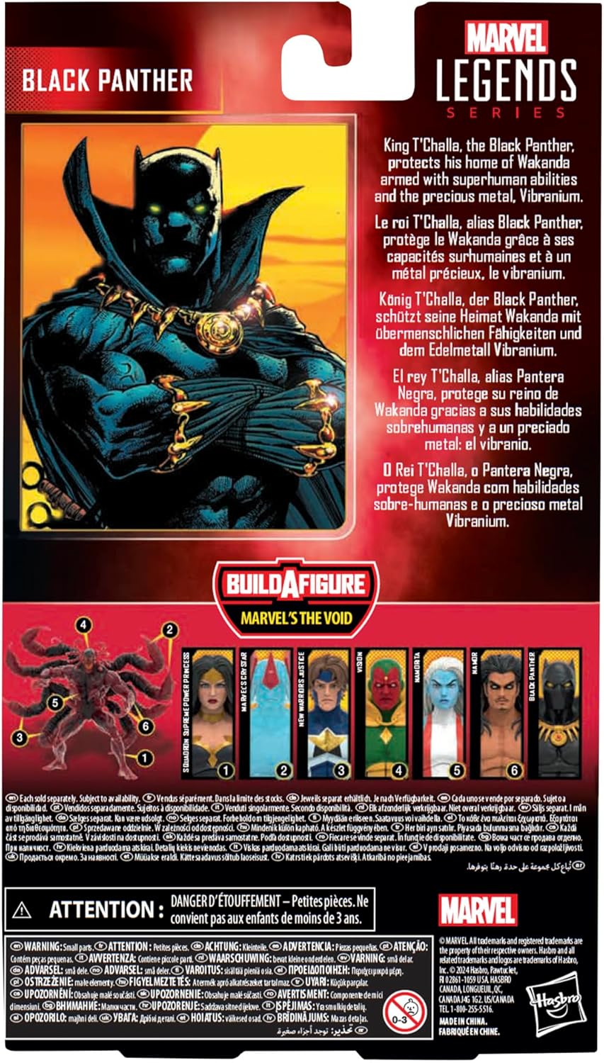 Marvel Legends Series Black Panther, Figura de acción coleccionable de Comics de 6 pulgadas