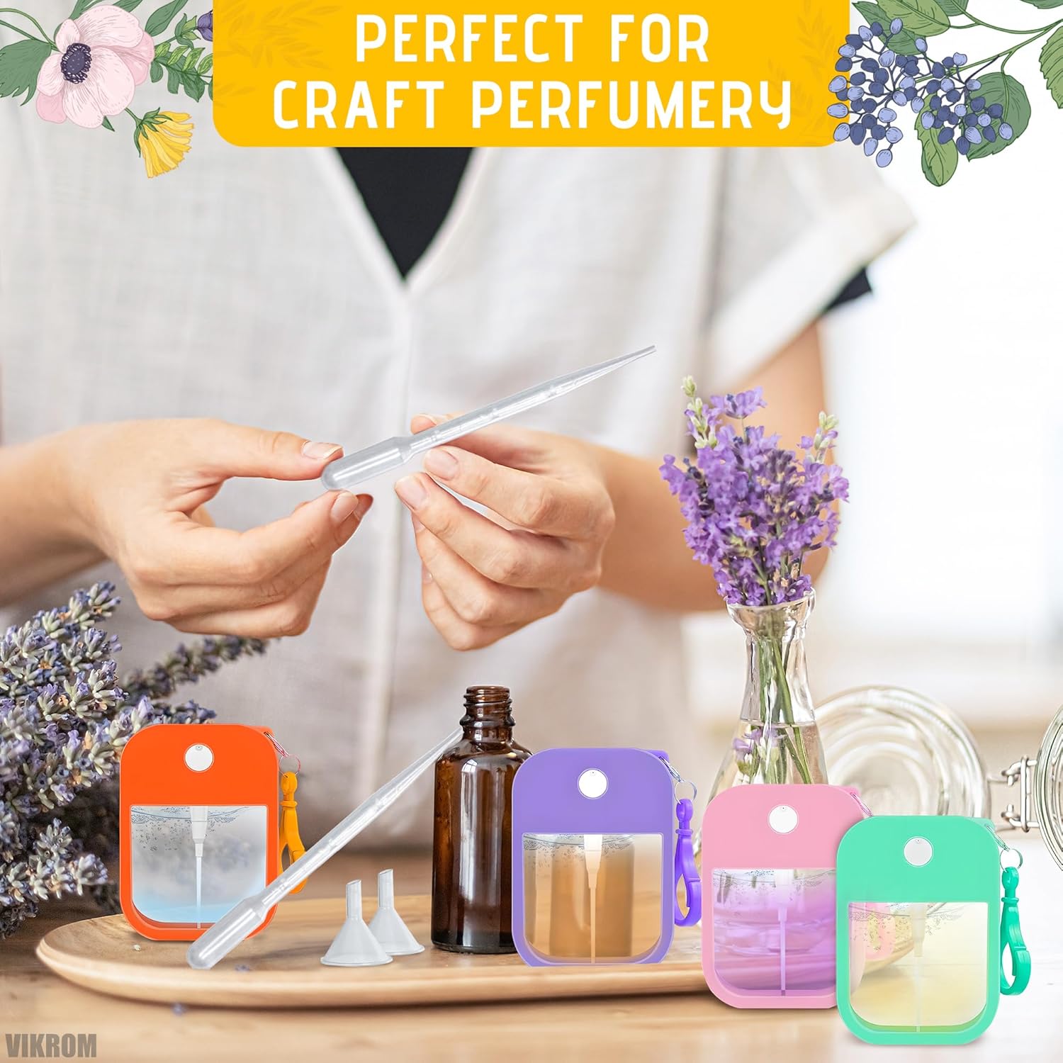 6 botellas de perfume recargables de viaje de 1.3 fl oz  Botellas de viaje recargables para mujer para artículos de aseo personal  Botella de spray