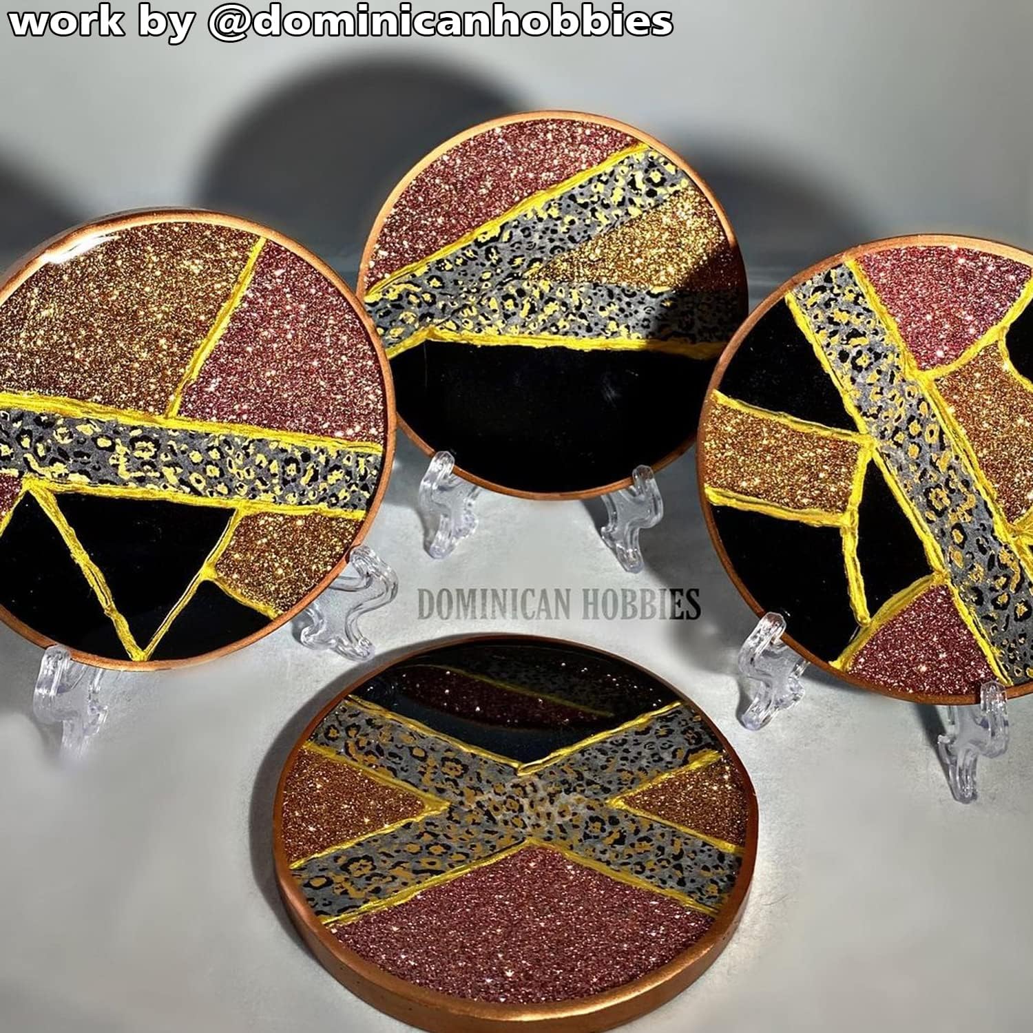 ResinWorld Paquete de 4 moldes redondos de 4 pulgadas, moldes de silicona gruesos para fundición de resina, posavasos de silicona de ágata geoda,