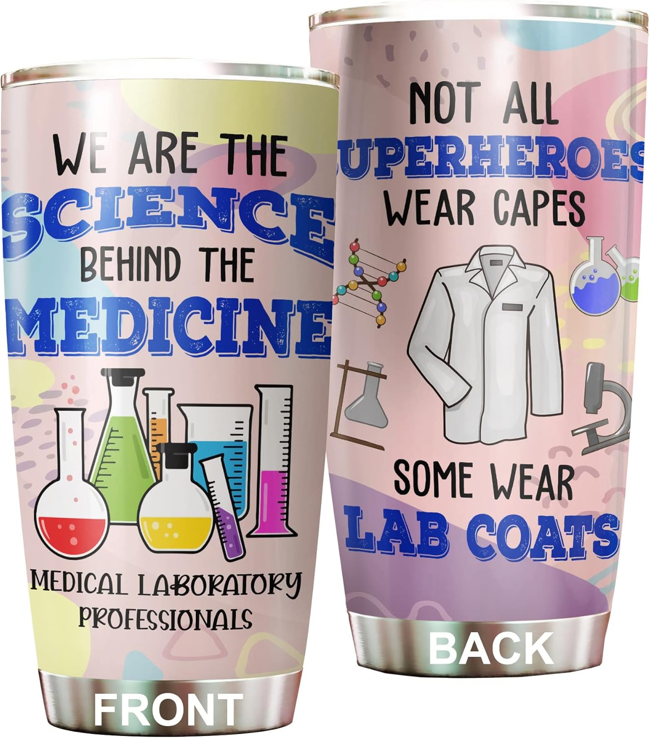 Vaso de tecnólogo médico de acero inoxidable de 20 onzas, regalo de ciencia de la medicina para cumpleaños, Navidad, regalos de semana de