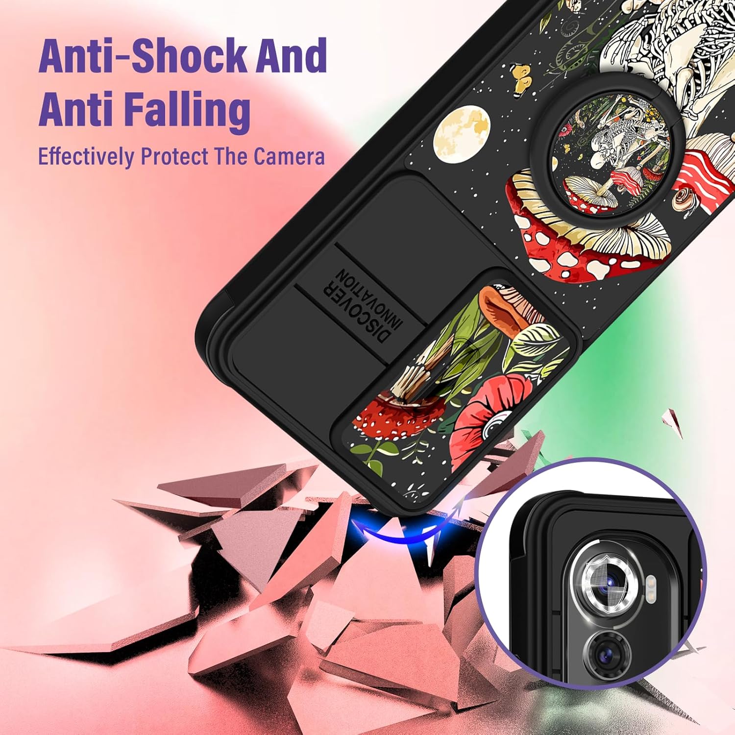Funermei Funda 2 en 1 para Motorola Edge 2022 con calavera de esqueleto para mujeres, linda funda de teléfono para niñas, gótica, espeluznante,