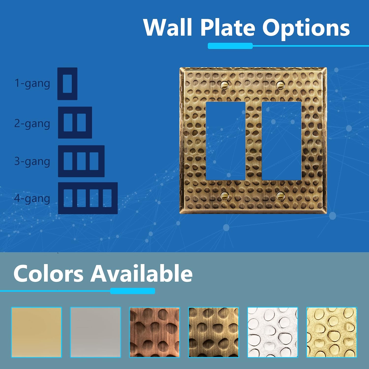 LIDER Placa decorativa de pared de metal para interruptor o receptáculo, cubierta de salida de acero inoxidable, resistente a la corrosión, tamaño