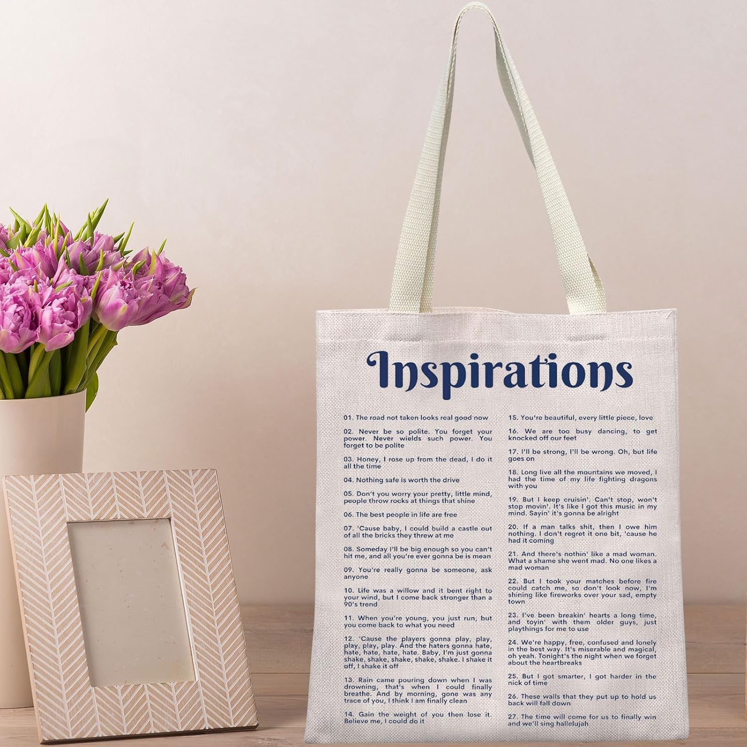 Singer Inspirations Álbum Tote Bag Cantante Concierto Tour Regalos Letras de canciones Bolsa de hombro Mercancía de cantante