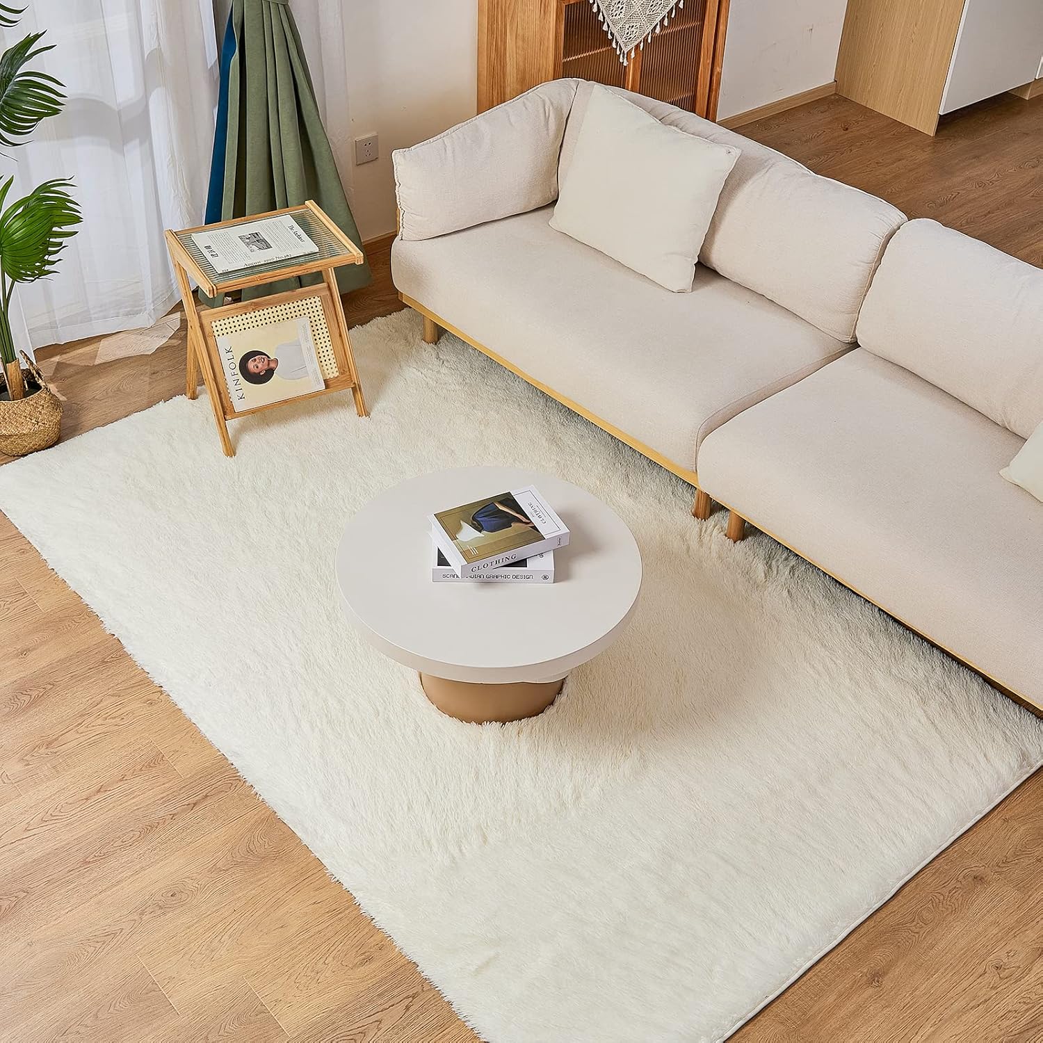 Alfombras suaves y esponjosas de 5 x 7 pies para dormitorio, alfombras peludas de felpa para sala de estar, aula, guardería, dormitorio, decoración