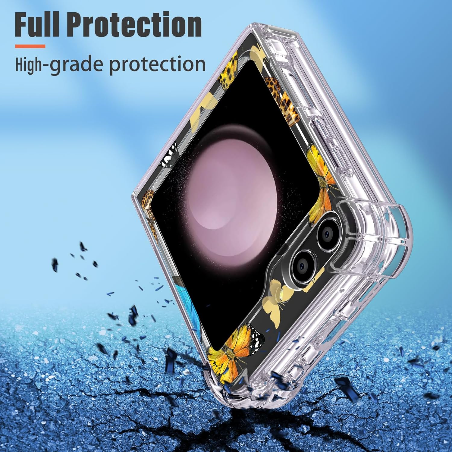 Funda para Samsung Galaxy Z Flip 5, diseño de mariposas coloridas, diseño protector de mariposa, TPU suave, a prueba de golpes, para Galaxy Z Flip 5