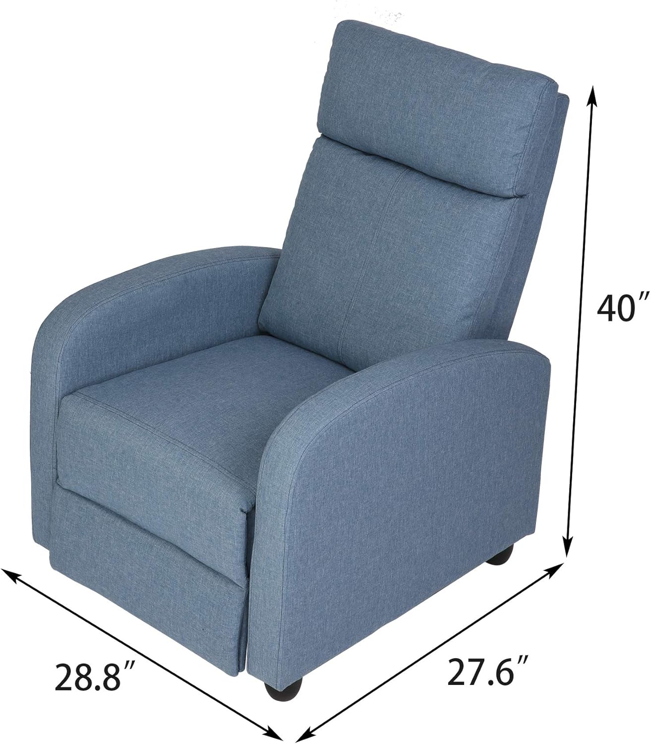 Koreyosh Silla reclinable de tela, sofá individual ajustable, asiento de cine en casa, sofá reclinable de lectura para sala de estar y dormitorio,