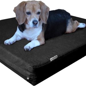 Dogbed4less Cama ortopédica para perro de espuma viscoelástica con infusión de gel, forro impermeable con funda de lona negra duradera y lavable, 37 Dogbed4less Cama ortopédica para perro de espuma viscoelástica con infusión de gel, forro impermeable con funda de lona negra duradera y lavable, 37