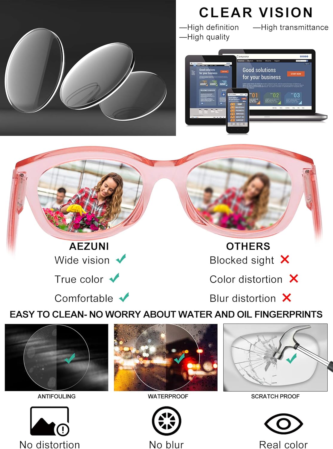 Gafas de lectura de gran tamaño para mujer, lectores grandes 0 1.0 1.25 1.5 1.75 2.0 2.25 2.5 2.75 3.0 3.5 4.0 5.0 6.0 (rosa, 125)