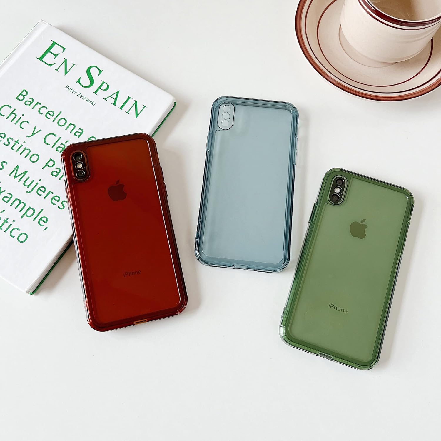 ZTOFERA Funda para iPhone X, funda protectora de parachoques de silicona suave transparente de color retro a prueba de golpes – púrpura