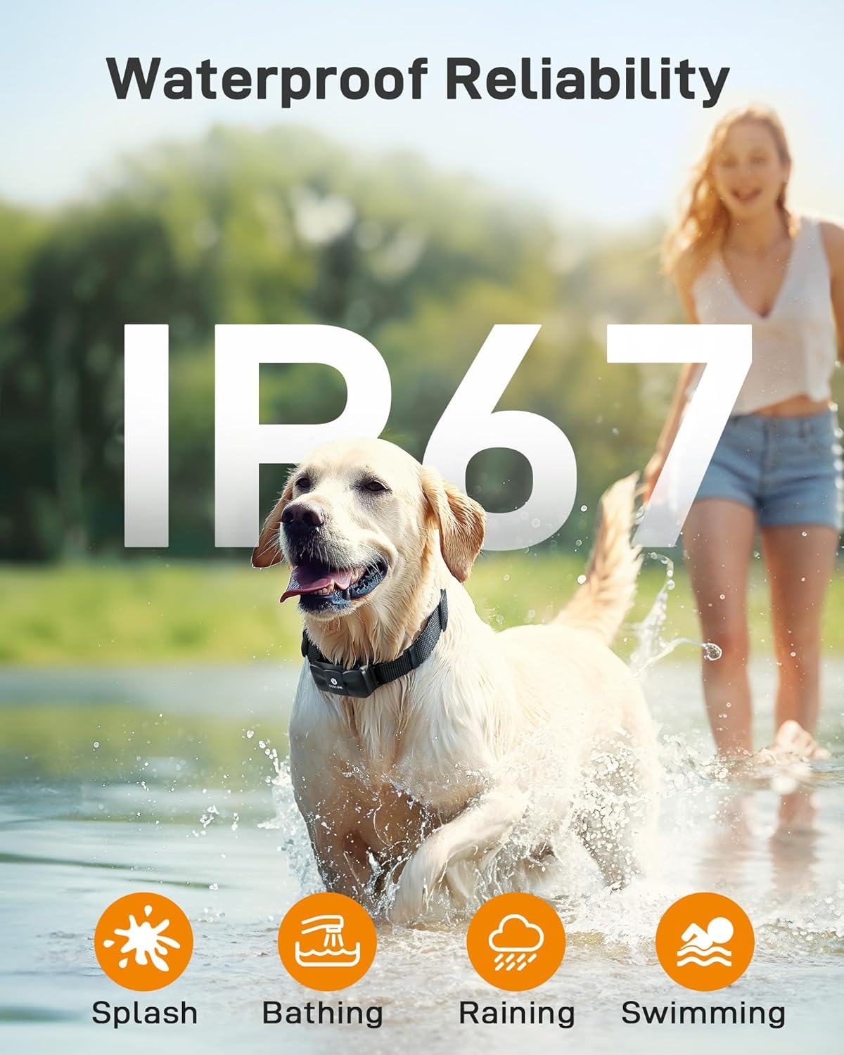 Collar de choque para perros DOG CARE 2024 avanzado de 4000 pies con control remoto, collar eléctrico IP67, 3 modos de entrenamiento, puntas de