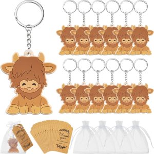 108 llaveros de vaca de las tierras altas, incluye 36 llaveros de vaca de las tierras altas, 36 etiquetas de agradecimiento y manualidades, 36 108 llaveros de vaca de las tierras altas, incluye 36 llaveros de vaca de las tierras altas, 36 etiquetas de agradecimiento y manualidades, 36