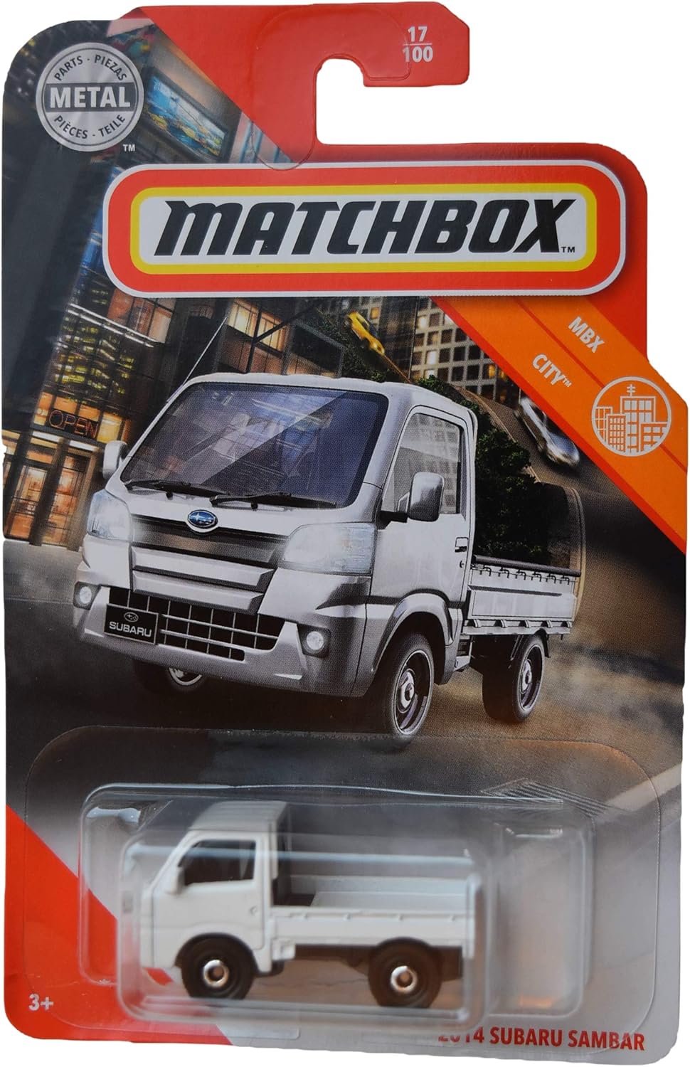 Matchbox City 2014 Subaru Sambar 17100, Blanco