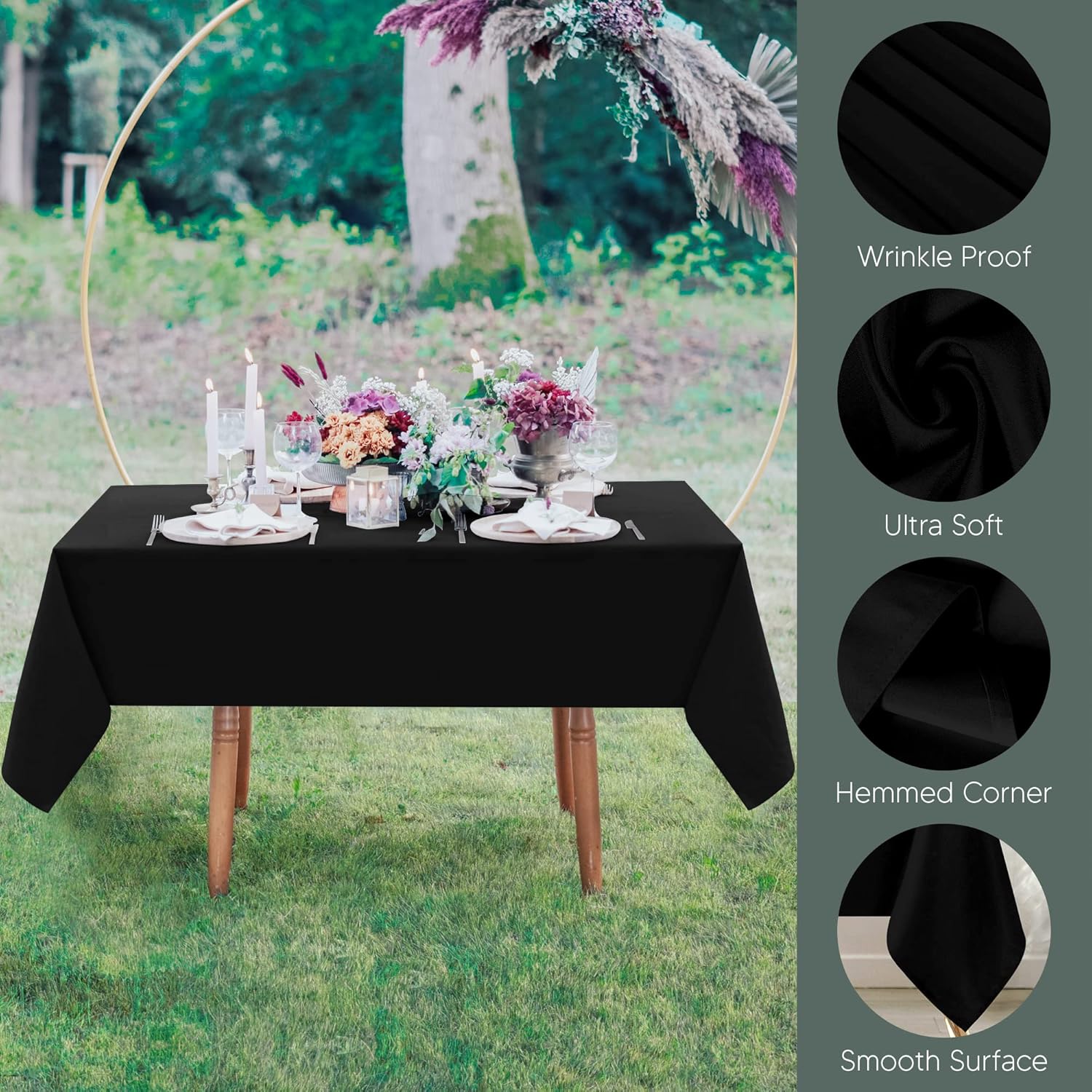Utopia Kitchen – Paquete de 2 manteles cuadrados lavables a máquina, tela de poliéster, para comedor, fiestas de bufé, pícnic, eventos, bodas y