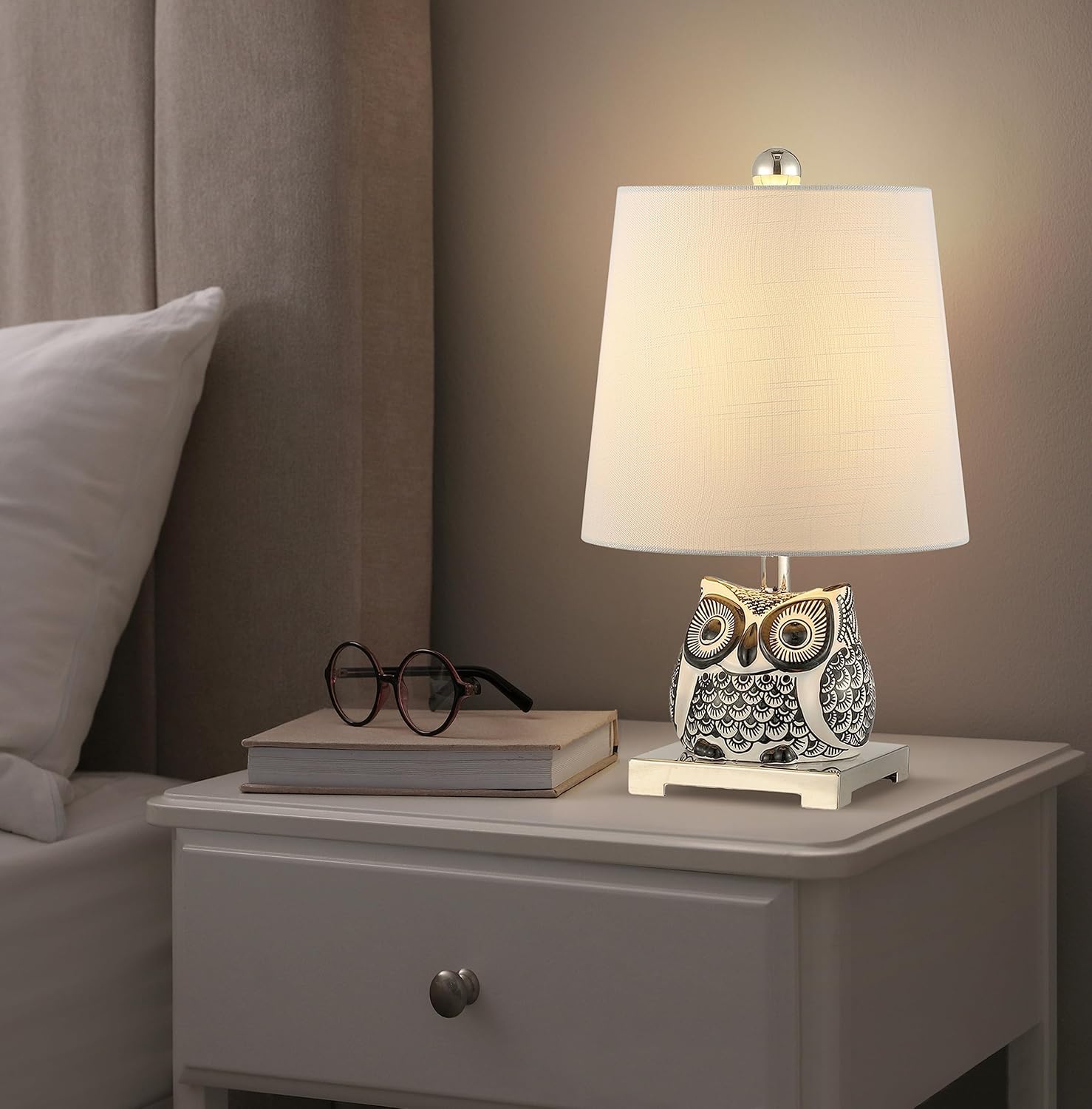 JONATHAN Y JYL3014C Justina – Minilámpara led de mesa de 16 pulgadas, de cerámica, para casa de campo, dormitorio, sala de estar, oficina,