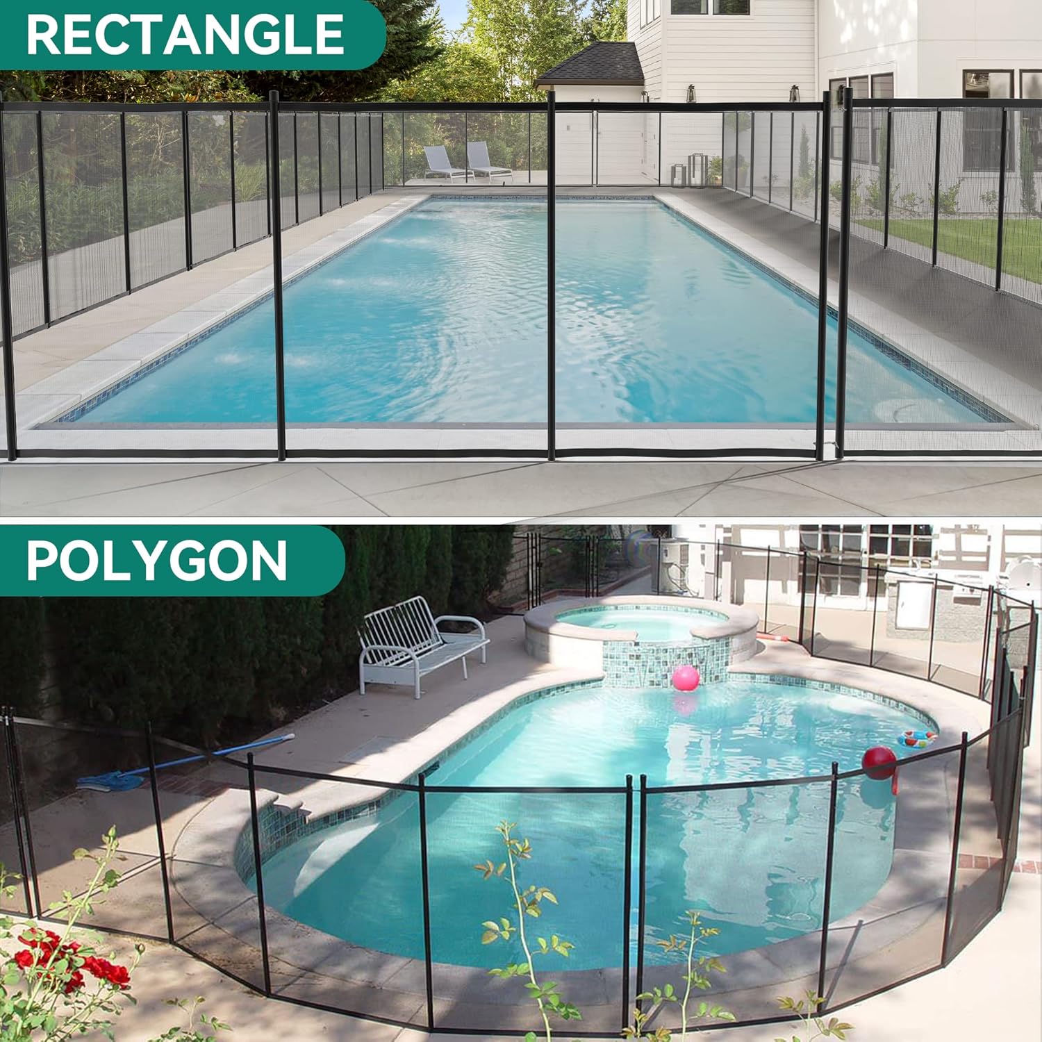 YITAHOME Valla de piscina para piscinas sobre el suelo, 4 x 96 pies, valla de seguridad para piscina al aire libre, patio trasero, jardín, piscina,