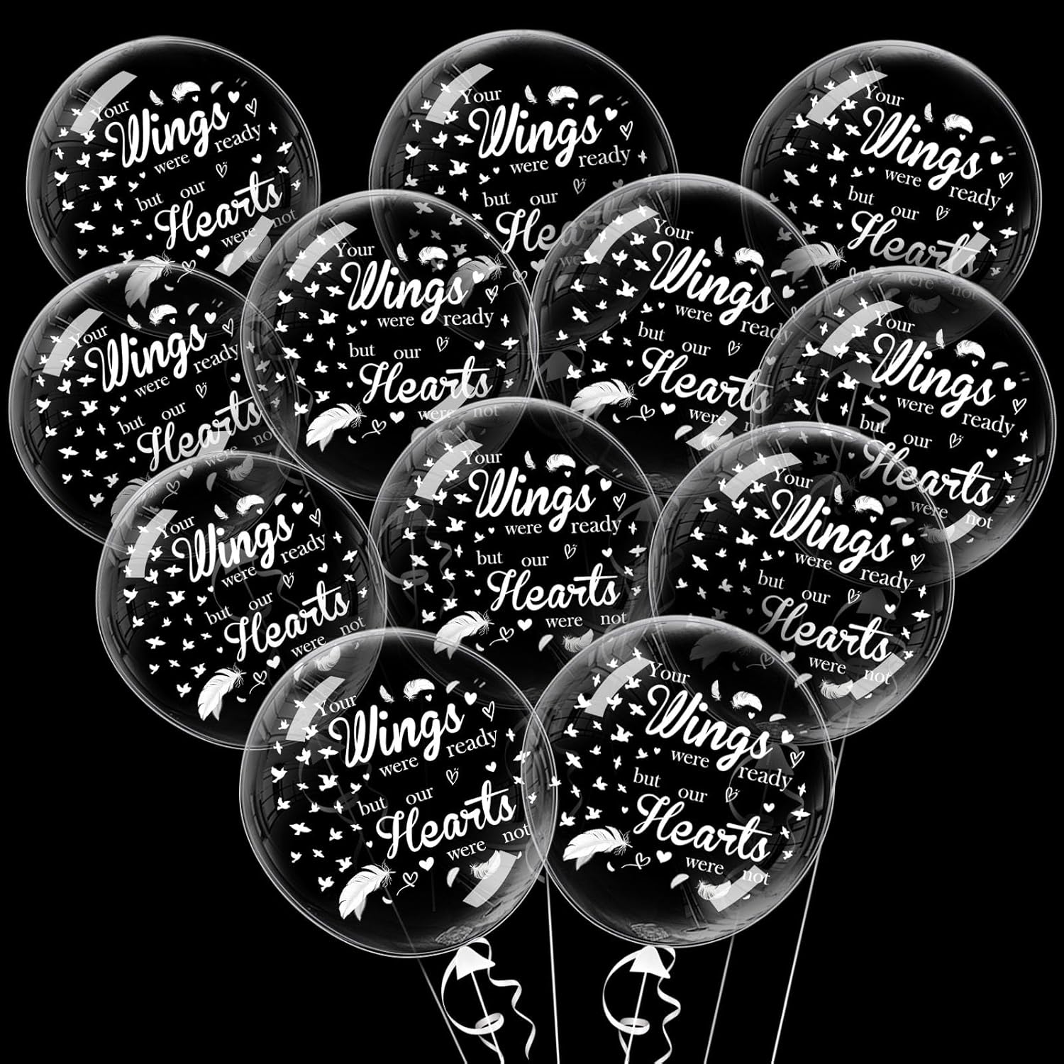 12 globos transparentes de liberación funeraria, globos de liberación conmemorativa para funeral, aniversario de muerte celestial en memoria de la