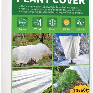 Cubierta de plantas de 10 x 60 pies, protección contra congelación, 1.06 ozyd, cubiertas flotantes de invierno para jardín, cama elevada, manta de Cubierta de plantas de 10 x 60 pies, protección contra congelación, 1.06 ozyd, cubiertas flotantes de invierno para jardín, cama elevada, manta de