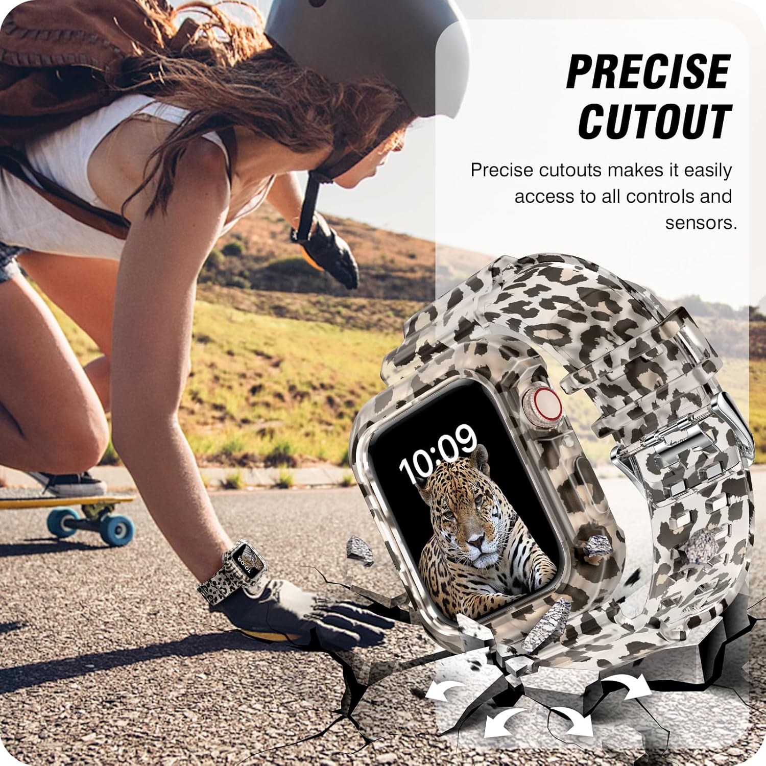 DABAOZA Compatible con Apple Watch Band transparente de 1.496 pulgadas, 1.575 pulgadas, 1.614 pulgadas, 1.654 pulgadas, 1.732 pulgadas, 1.772