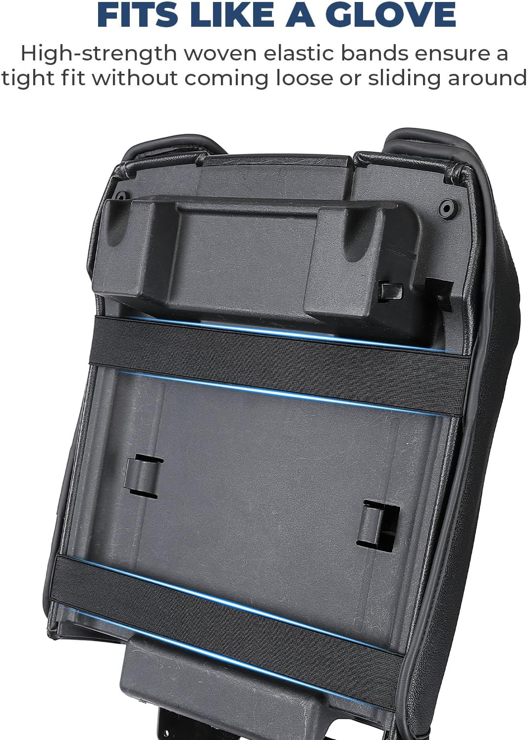 ISSYAUTO Funda de consola central compatible con F150 2015-2020, F250 F350 F450 2017-2022, Expedition 2018-2024, funda de cuero para reposabrazos