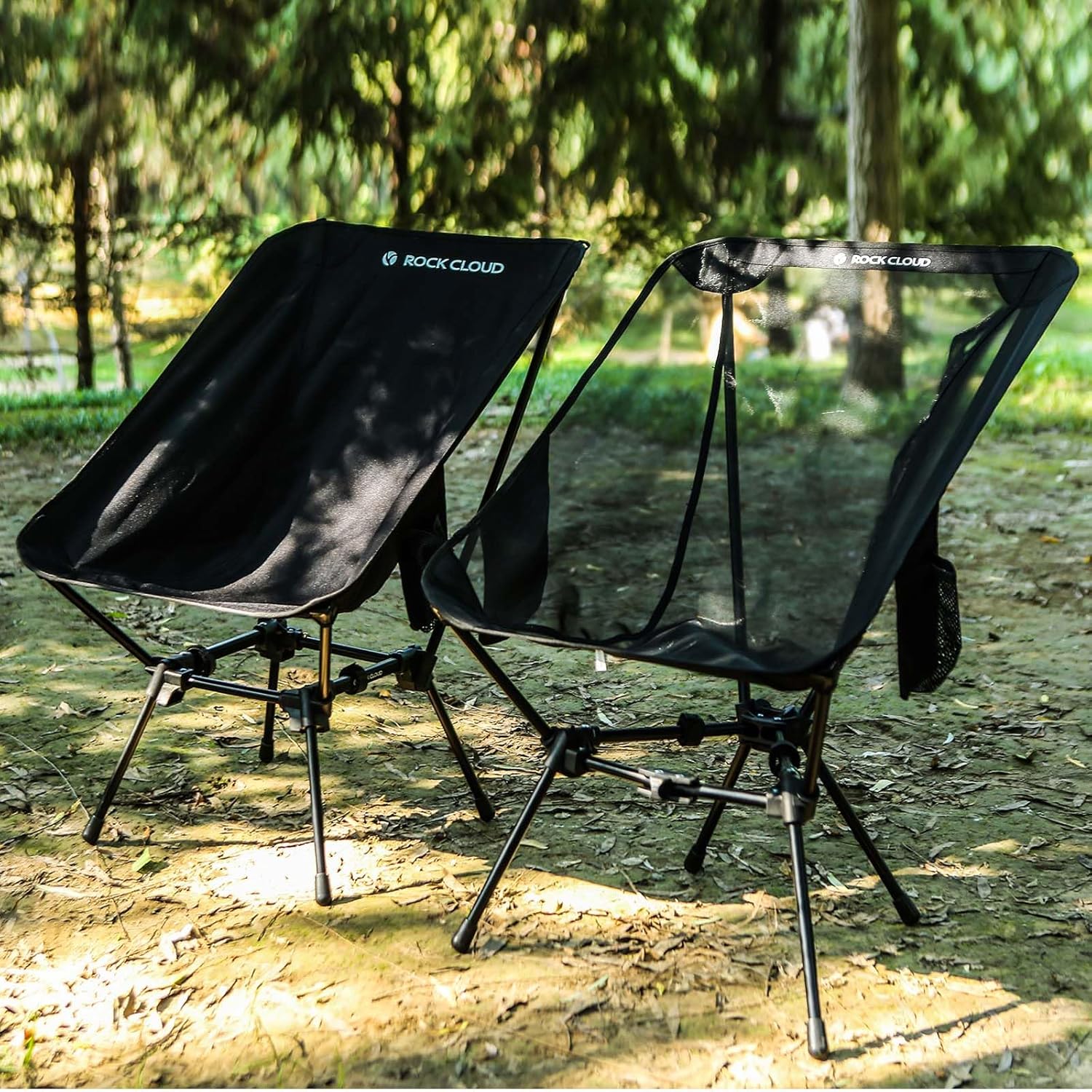 ROCK CLOUD Paquete de 2 sillas de camping portátiles, sillas plegables ultraligeras, compactas para exteriores, tamaño grande, para campamento,