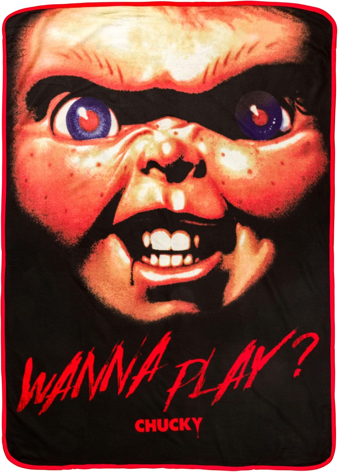Silver Buffalo Chucky Wanna Play – Manta de forro polar de 45 x 60 pulgadas