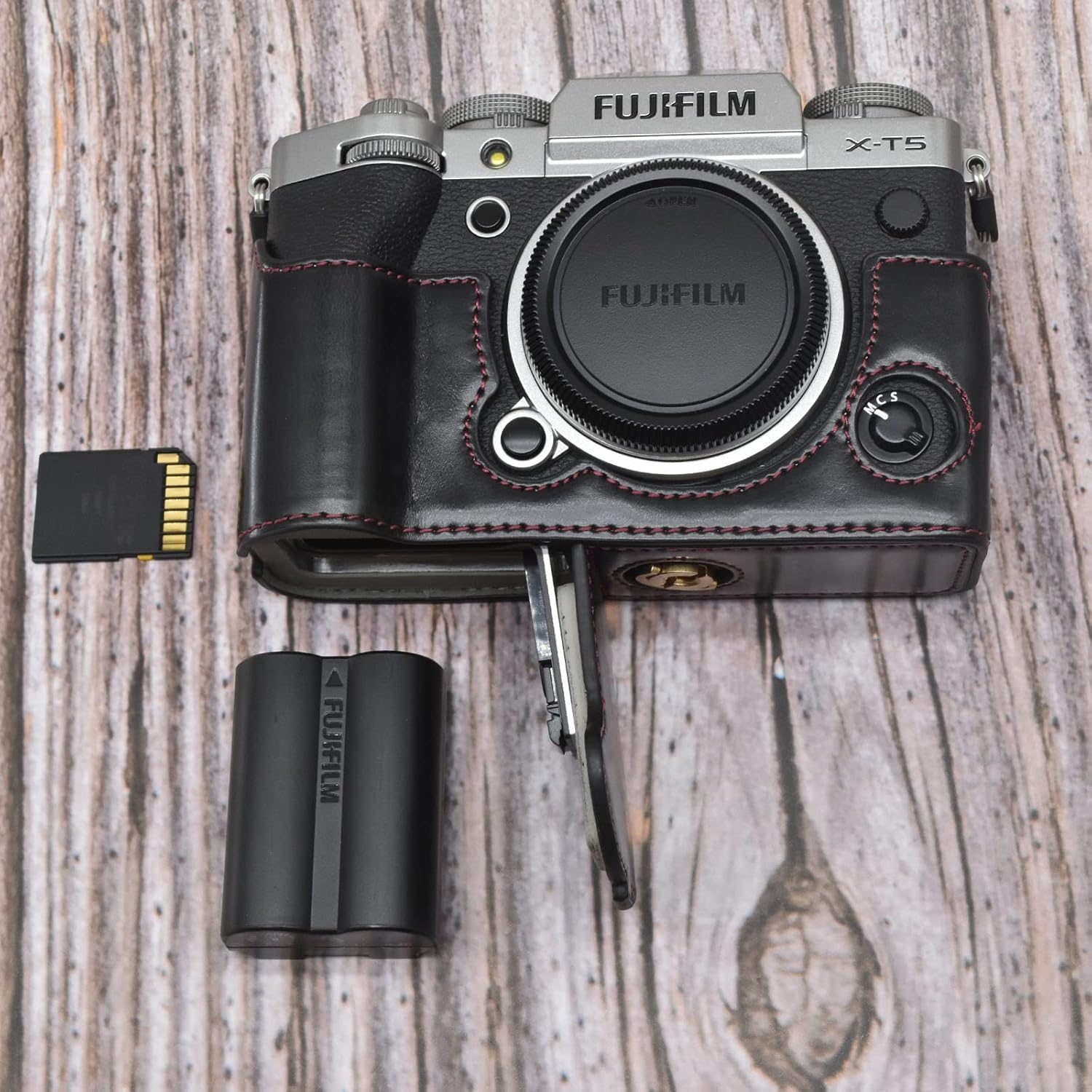 Rieibi Fuji XT5 – Funda de piel sintética para cámara digital Fujifilm X-T5, funda protectora para Fuji XT5 X-T5, color negro