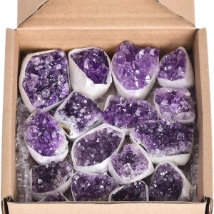 AMOYSTONE 1 libra de amatista natural de grado B, piedras de cristal púrpura de amatista para curación, meditación, decoración y fabricación de joyas AMOYSTONE 1 libra de amatista natural de grado B, piedras de cristal púrpura de amatista para curación, meditación, decoración y fabricación de joyas