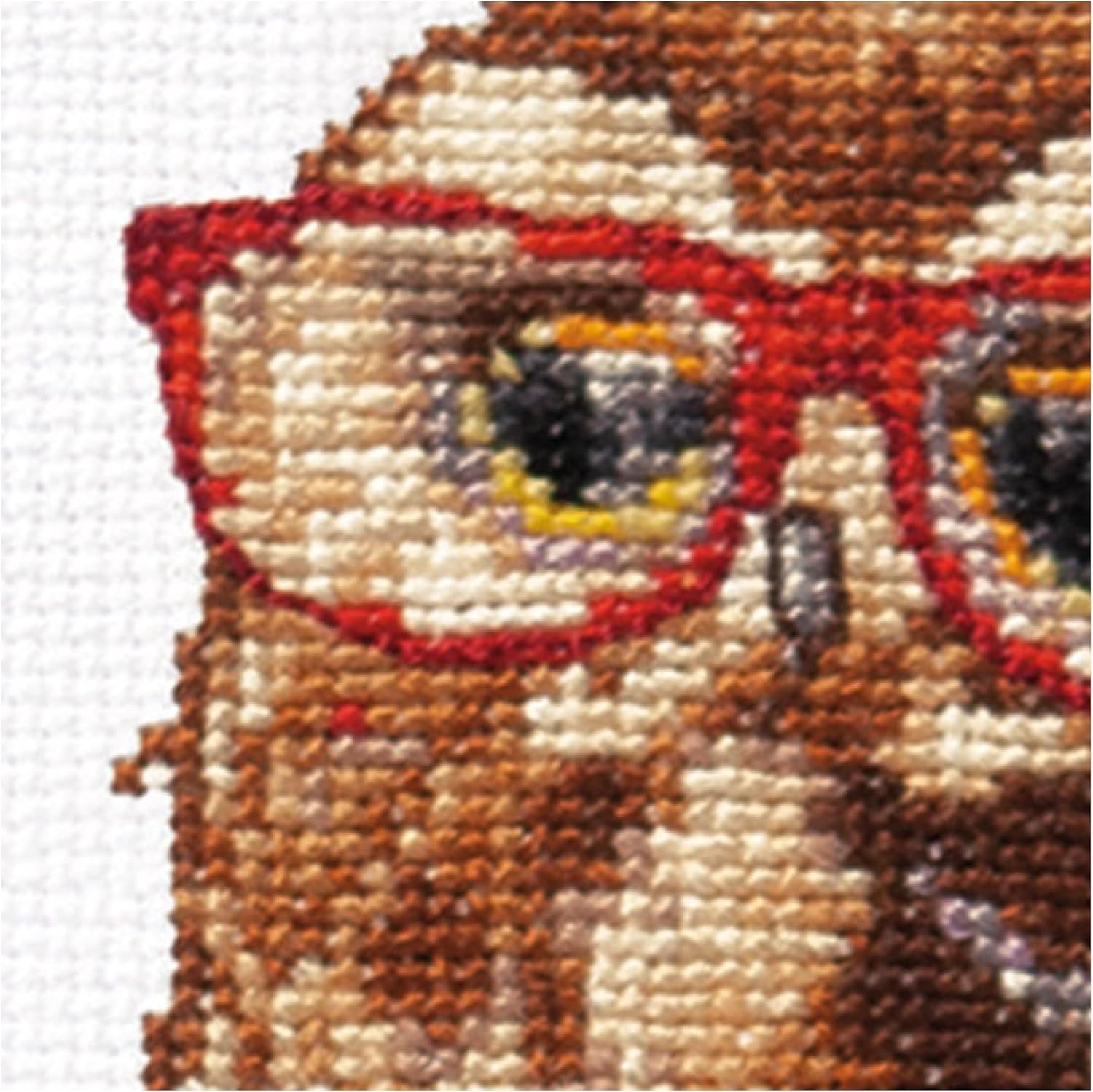 Thea Gouverneur – Kit de punto de cruz contado – Owlways be Happy! – Aida – 16 unidades – Kit de bordado para adultos – Hilos de bordado DMC y otros