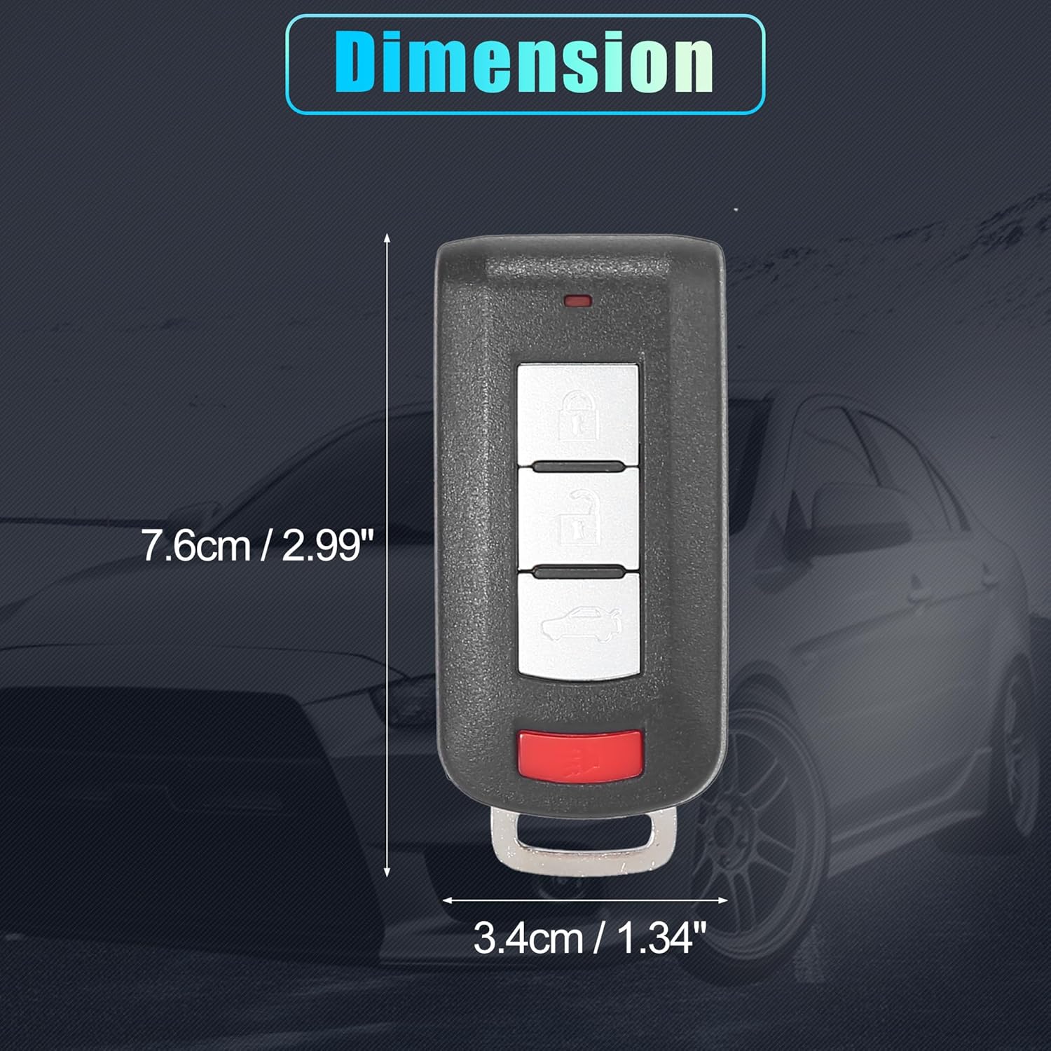 X AUTOHAUX 2 unids 315Mhz OUC644M-KEY-N Reemplazo de llave remoto de entrada sin llave para Mitsubishi Lancer 2008-2017 8637A228 8637B885