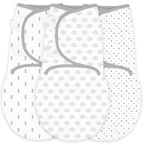 SwaddleDesigns Manta para envolver con envoltura ajustable, juego de 3, pequeño erizo, color negro SwaddleDesigns Manta para envolver con envoltura ajustable, juego de 3, pequeño erizo, color negro