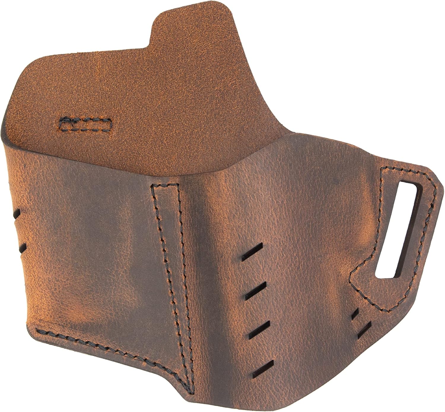 Versacarry Commander Pro – Funda de cuero, 4 tamaños para adaptarse a la mayoría de las pistolas, fuera de la cintura, sostiene cargador de