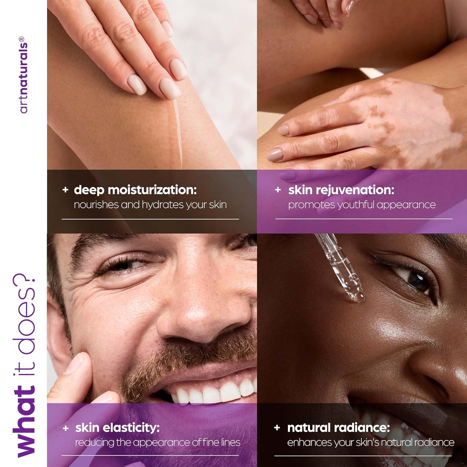 Artnaturals Aceite facial orgánico de lavanda + jazmín, 4.0 onzas, para cuerpo y cabello, 100% natural, hidrata, rejuvenece y mejora tu piel, aceite