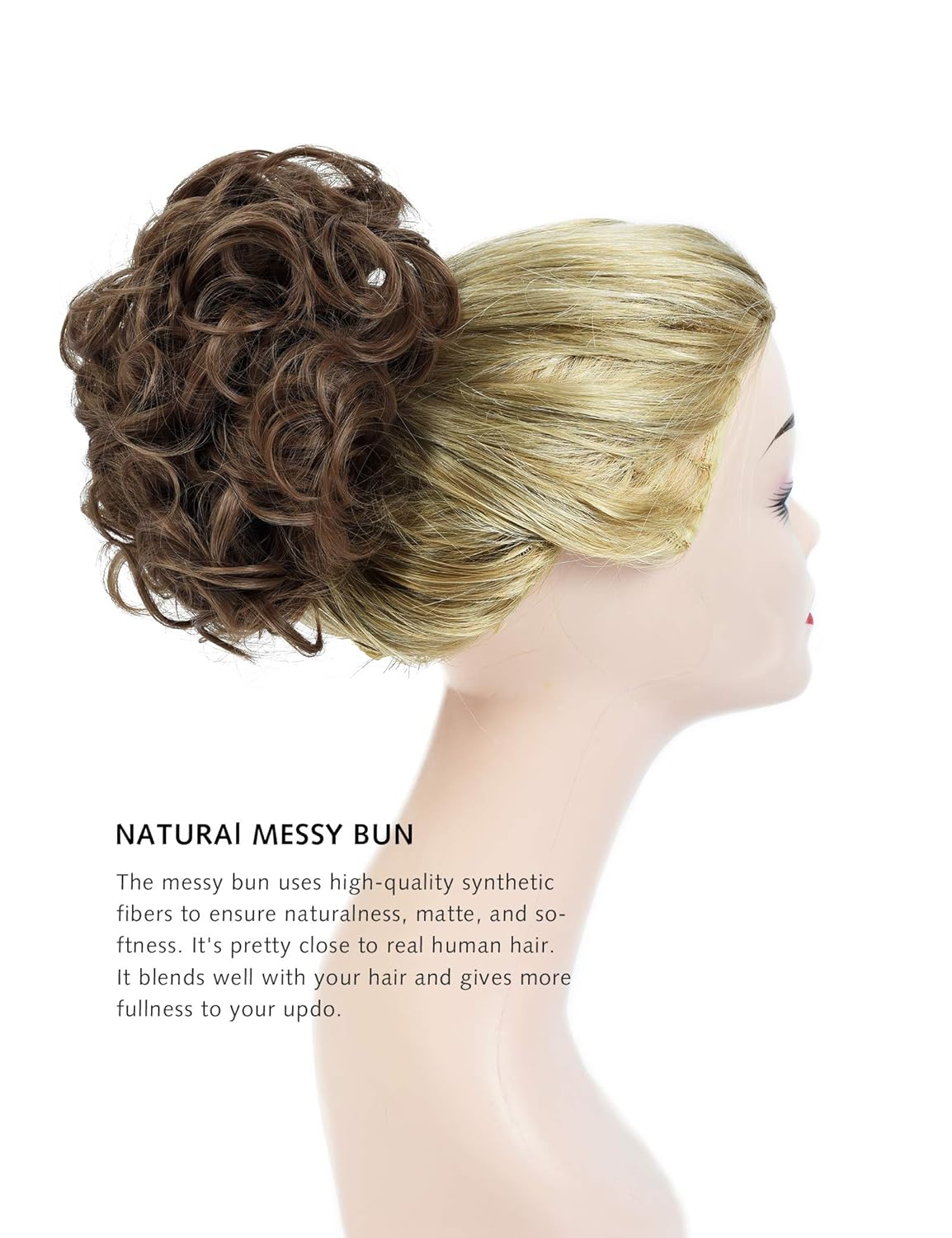 Yamel – Extensiones de cabello de recogido de moño desordenado, con peines, para mujer