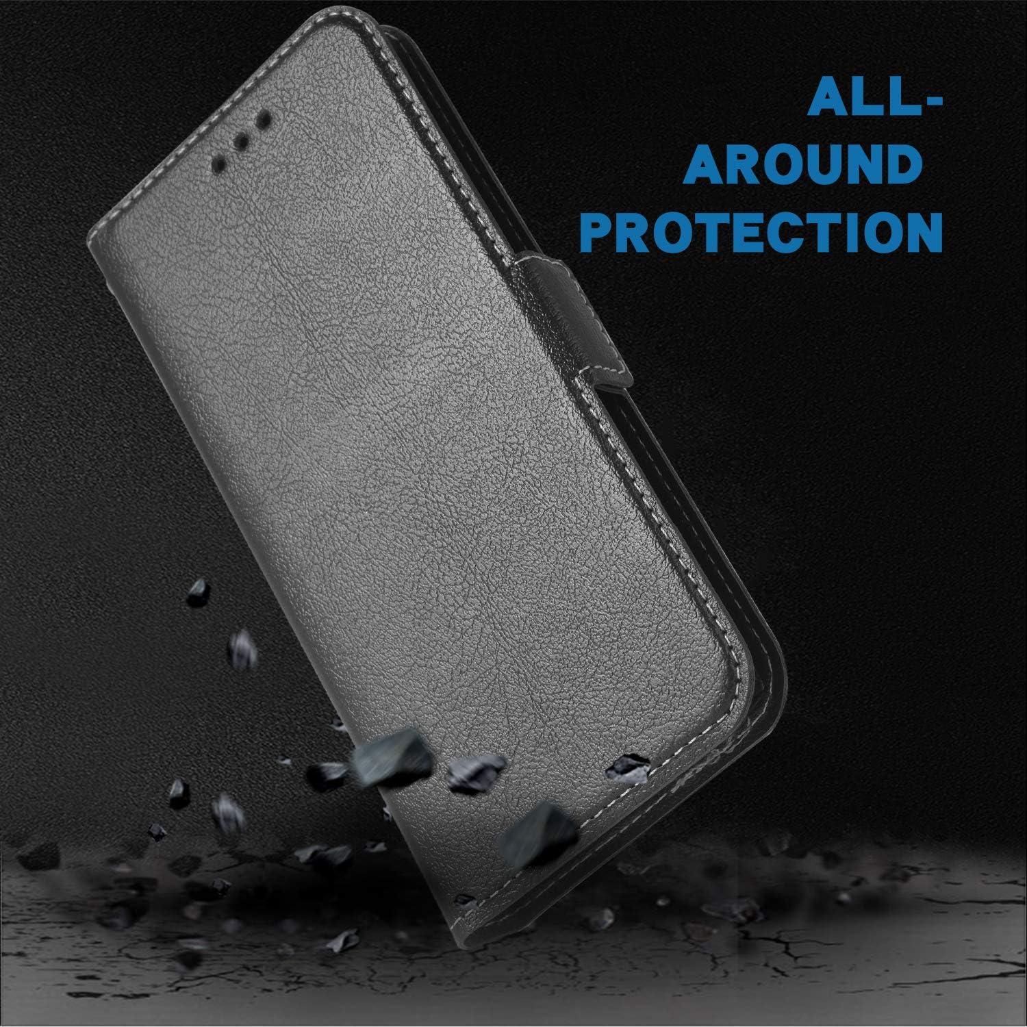 Funda para teléfono Samsung Galaxy S8 Plus, funda tipo cartera con tapa, piel sintética, ranuras para tarjetas de crédito, protección de cuerpo