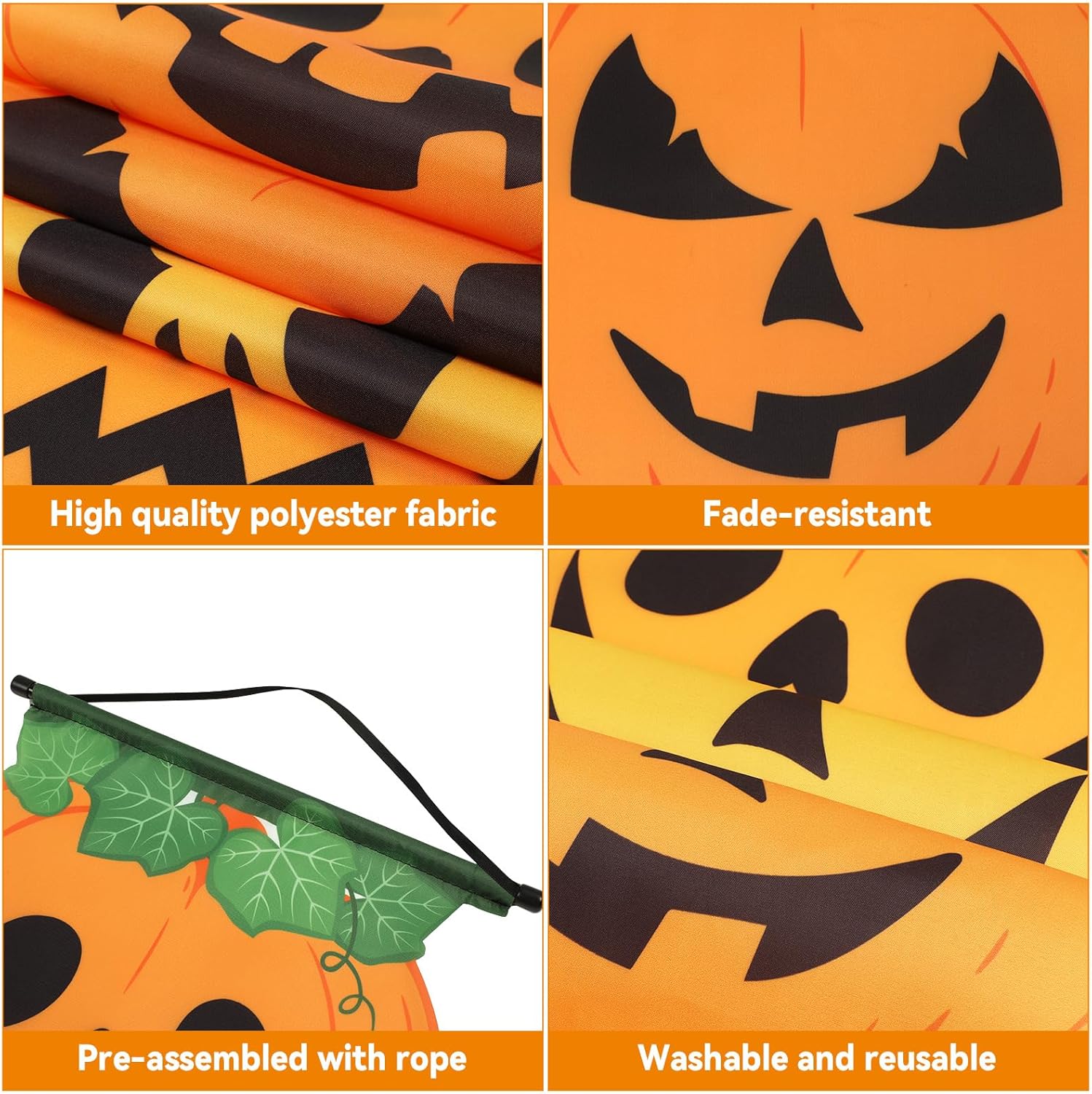 2 carteles de calabaza de Halloween para porche, decoración de fiesta de Halloween, cartel de truco o trato, letrero de puerta colgante de calabaza