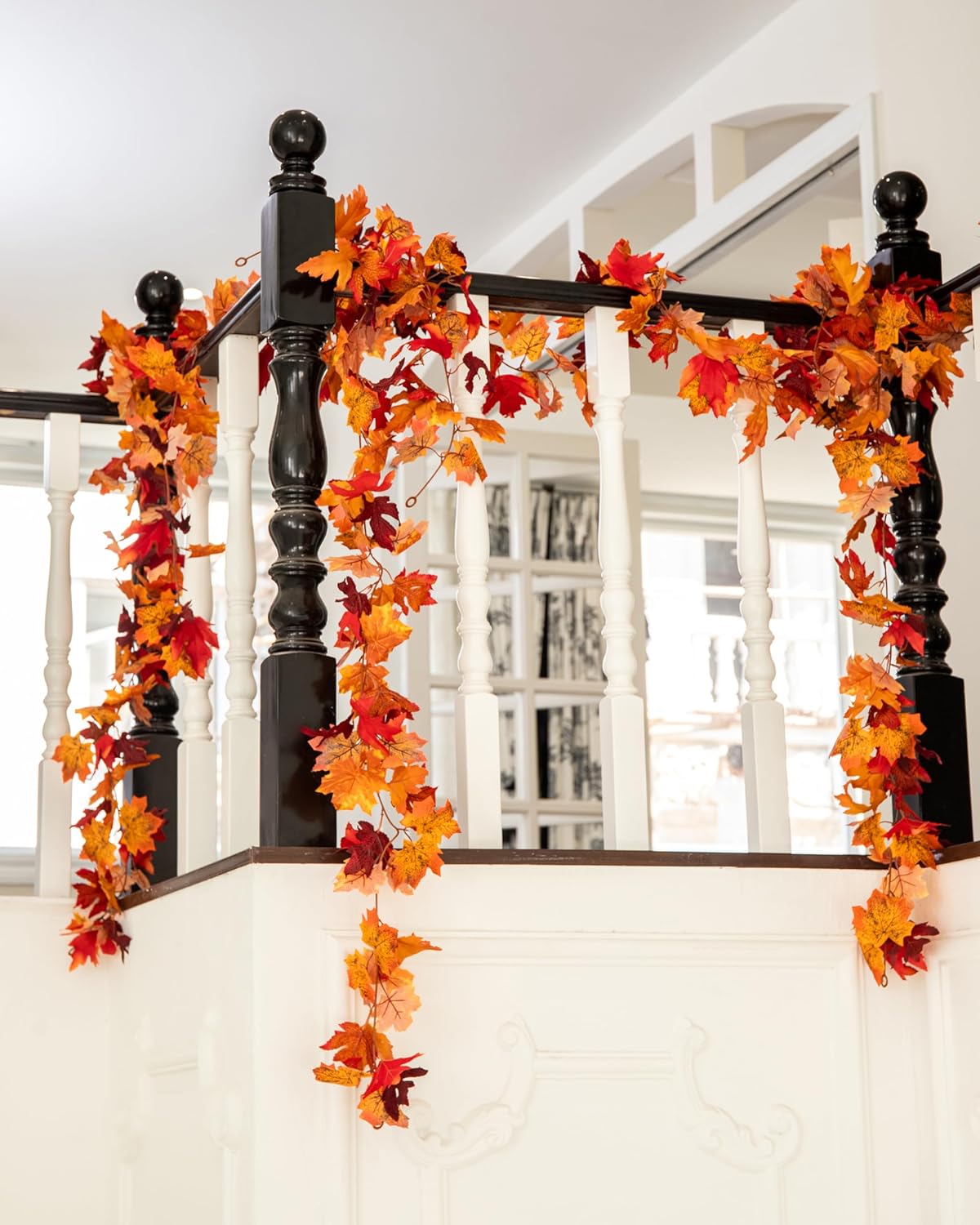 DuHouse Paquete de 7 guirnaldas de hojas de arce de otoño de 6 pies, guirnalda artificial de otoño con hojas de otoño para Halloween, Acción de