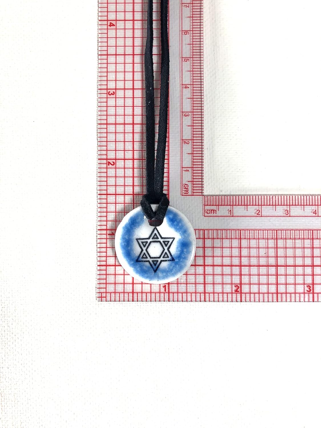 Star of David Ceramic Pendant (Blue)