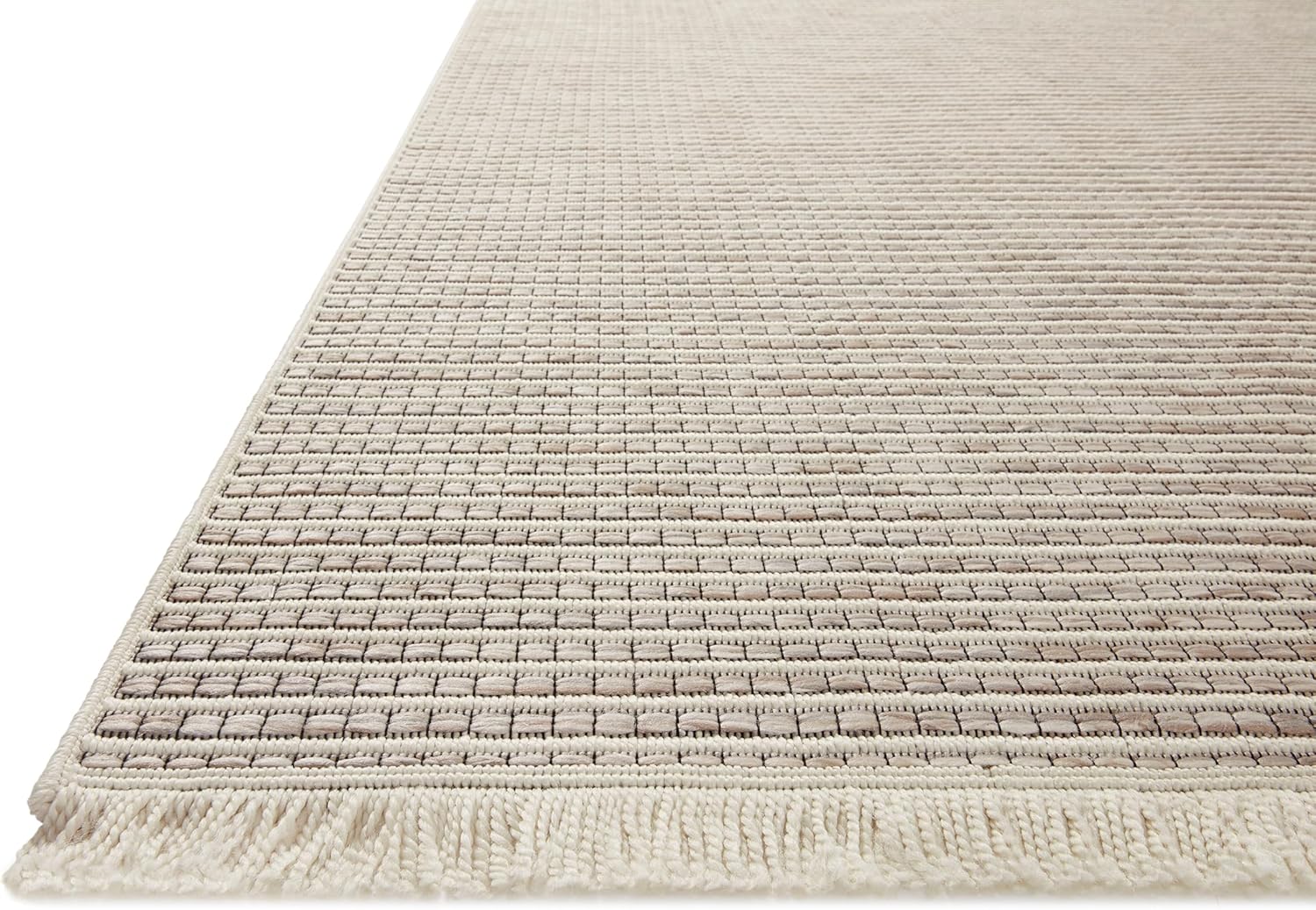 Loloi Amber Lewis x Loloi Malibu Collection MAB-04 – Alfombra de área para interior y exterior, color beigepaloma, 5′-1″ x 7′-7″, para interior y