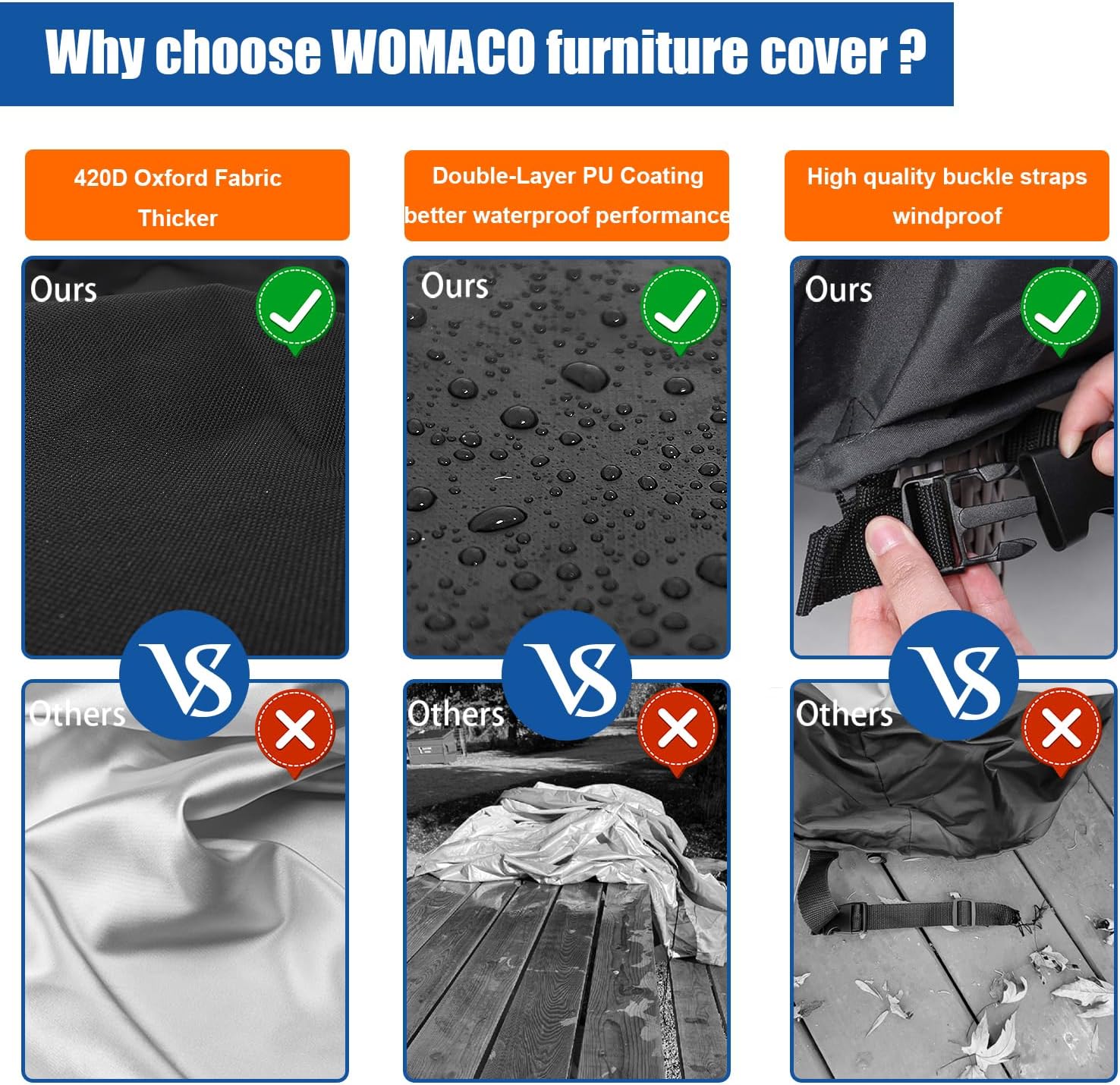 WOMACO Funda impermeable para silla giratoria de patio, para exteriores, tamaño pequeño, grande, de mimbre, protector de muebles (33 pulgadas de