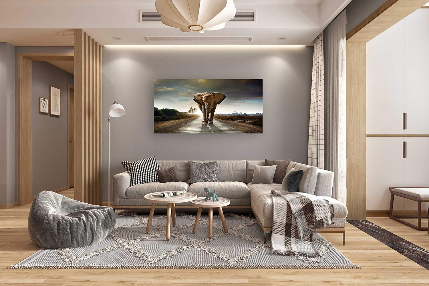 Muolunna D1250 Impresiones en lienzo de elefantes, arte de pared, fotos de animales, pintura sobre lienzo, decoración para sala de estar,