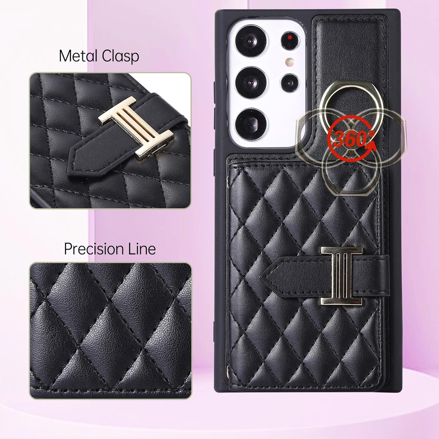 Asuwish Funda de teléfono para Samsung Galaxy S21 Ultra 5G Funda tipo cartera con protector de pantalla y soporte para anillo para tarjeta de