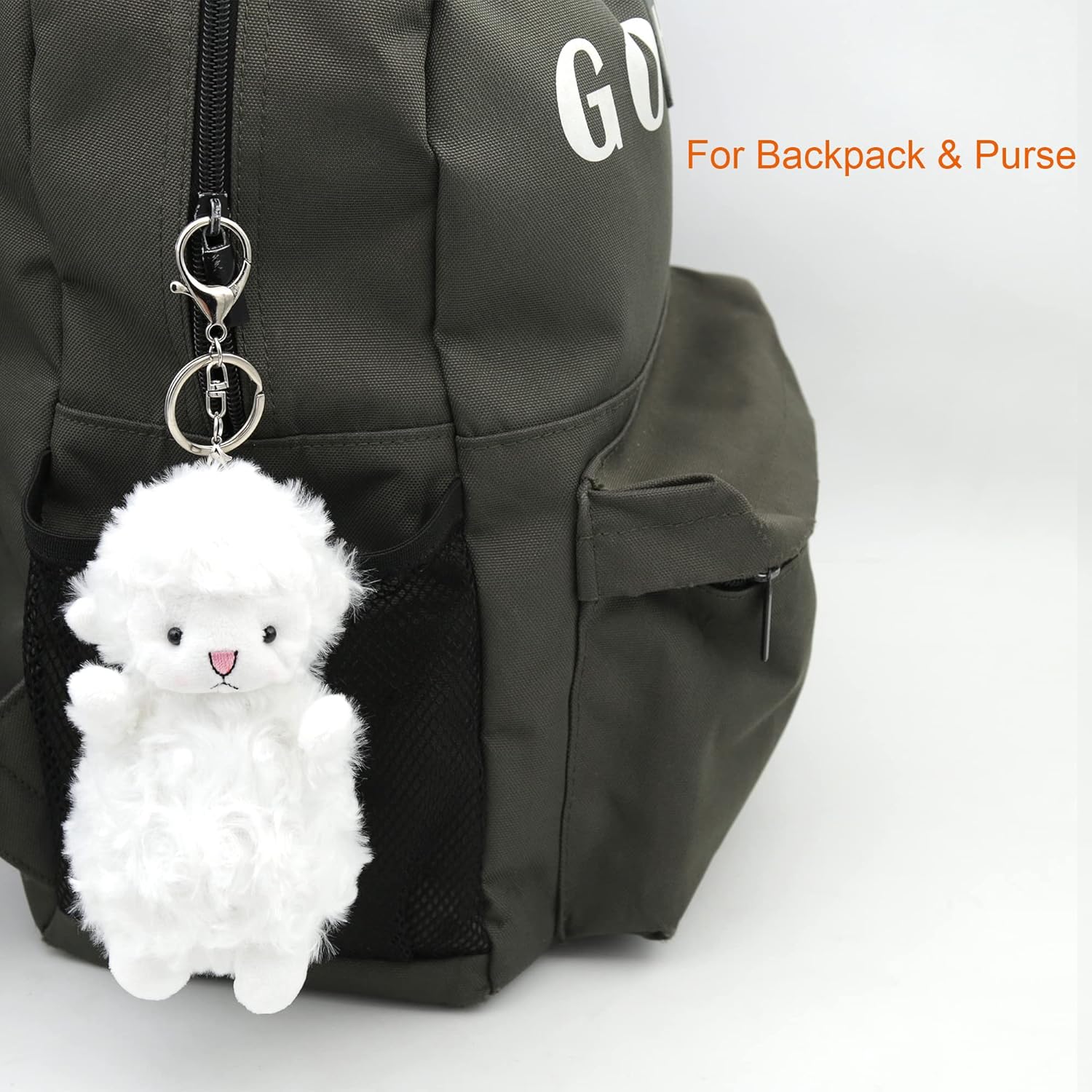 Zitokin Llavero de peluche de cordero para niños, 5.5 pulgadas de peluche de oveja, mochila con colgante de bolso, regalo para niñas y niños