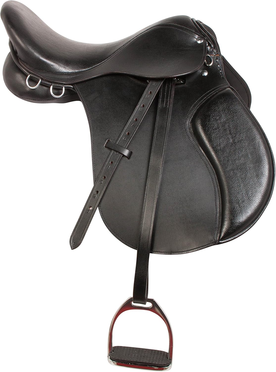 Kit de inicio de silla de montar a caballo inglesa de cuero negro de alta calidad multiusos 15 16 17 18