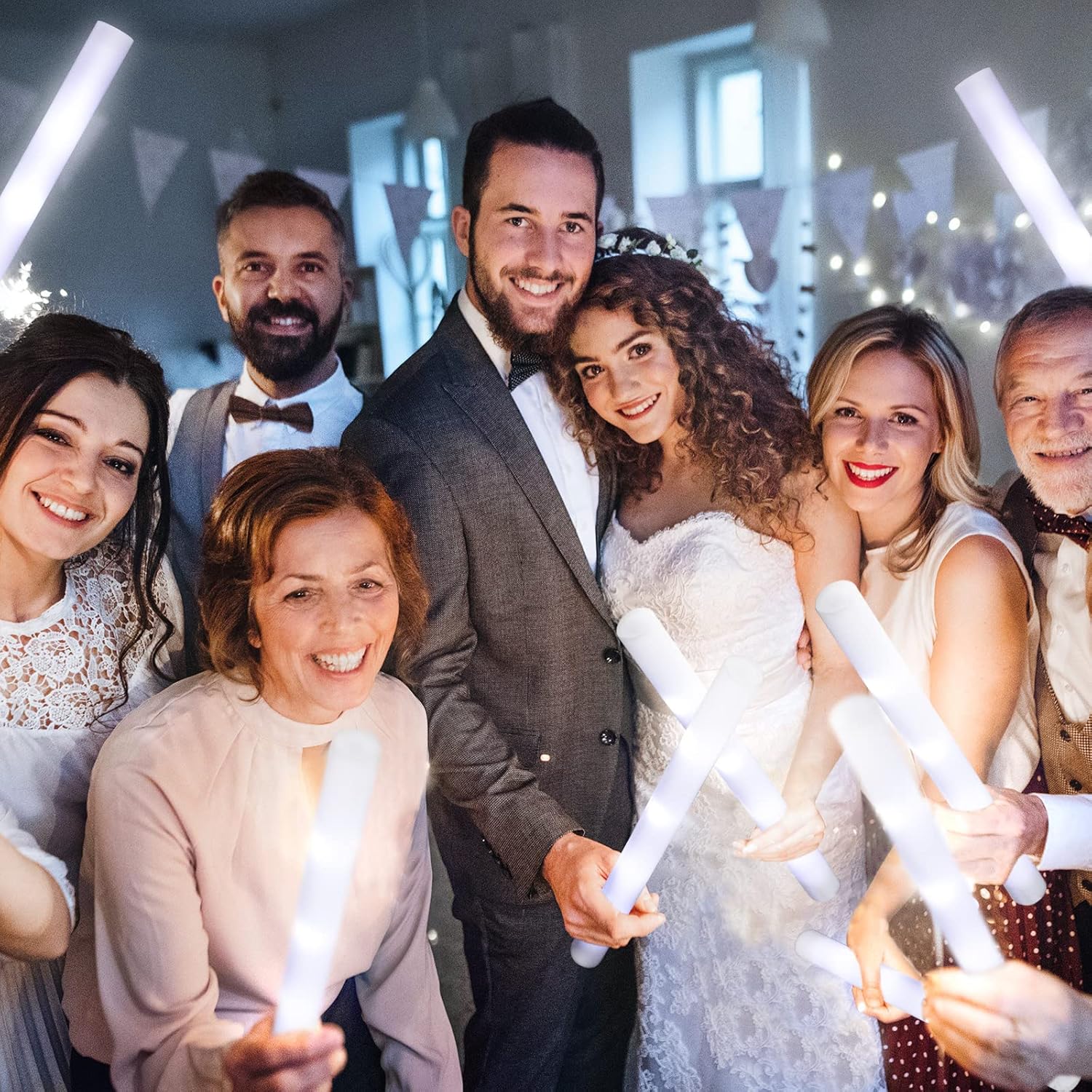 Yinder 120 barras luminosas LED, bastones de luz de 18.9 pulgadas con 3 modos de luz intermitente para luces de escenario de conciertos, bodas,