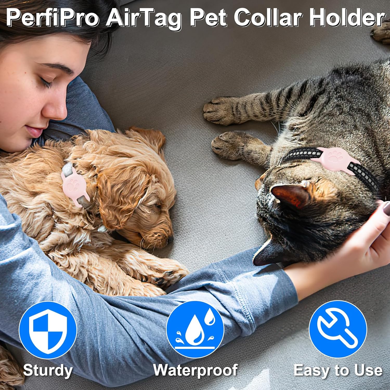 Paquete de 2 soportes para Airtag para collar de gato, soporte impermeable IPX8 para collar de gato, soporte Airtag para perros pequeños para Apple