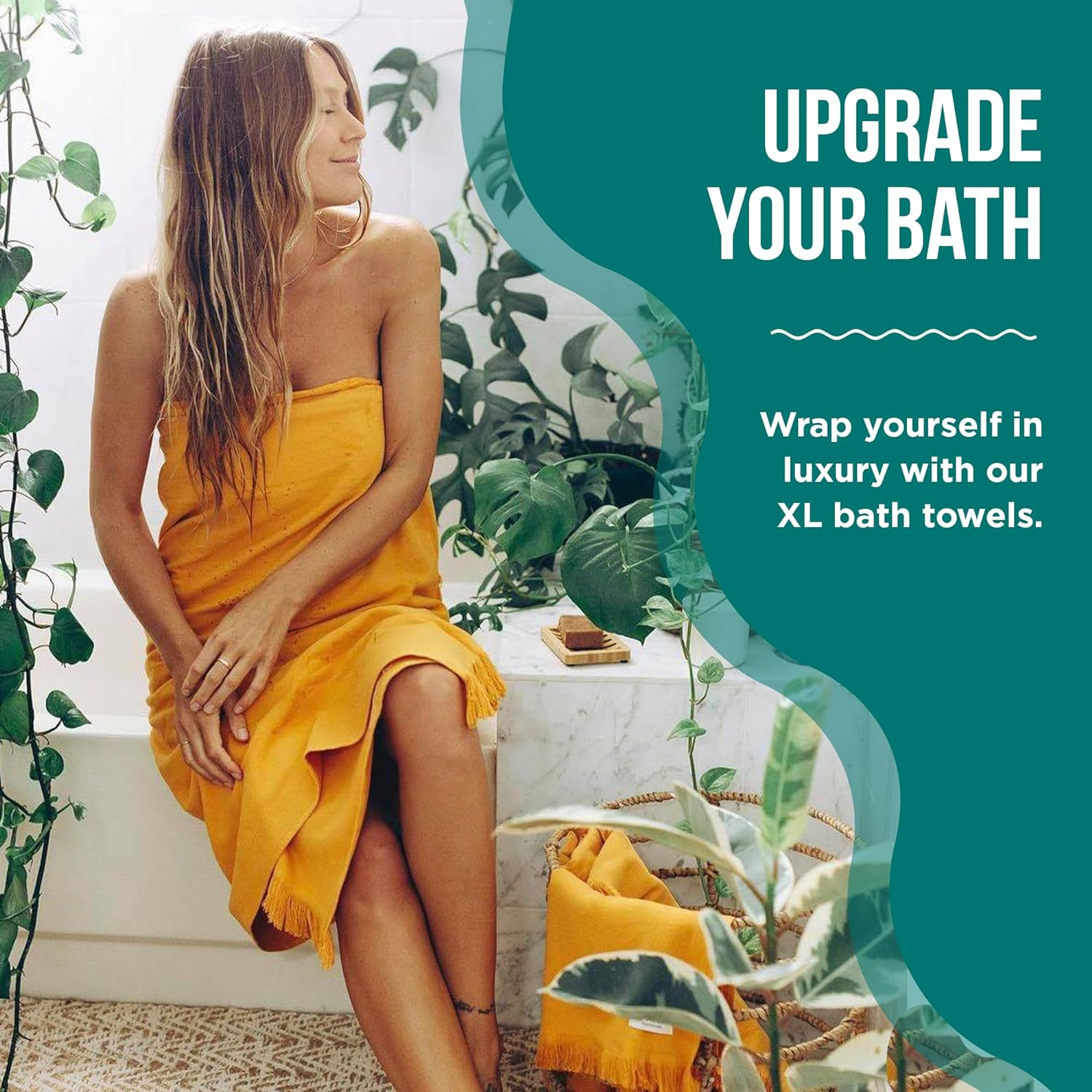 Sand Cloud Paquete de 4 toallas de baño turcas para baño, tamaño grande, hilo de algodón 100% orgánico certificado, ligero, suave y absorbente,
