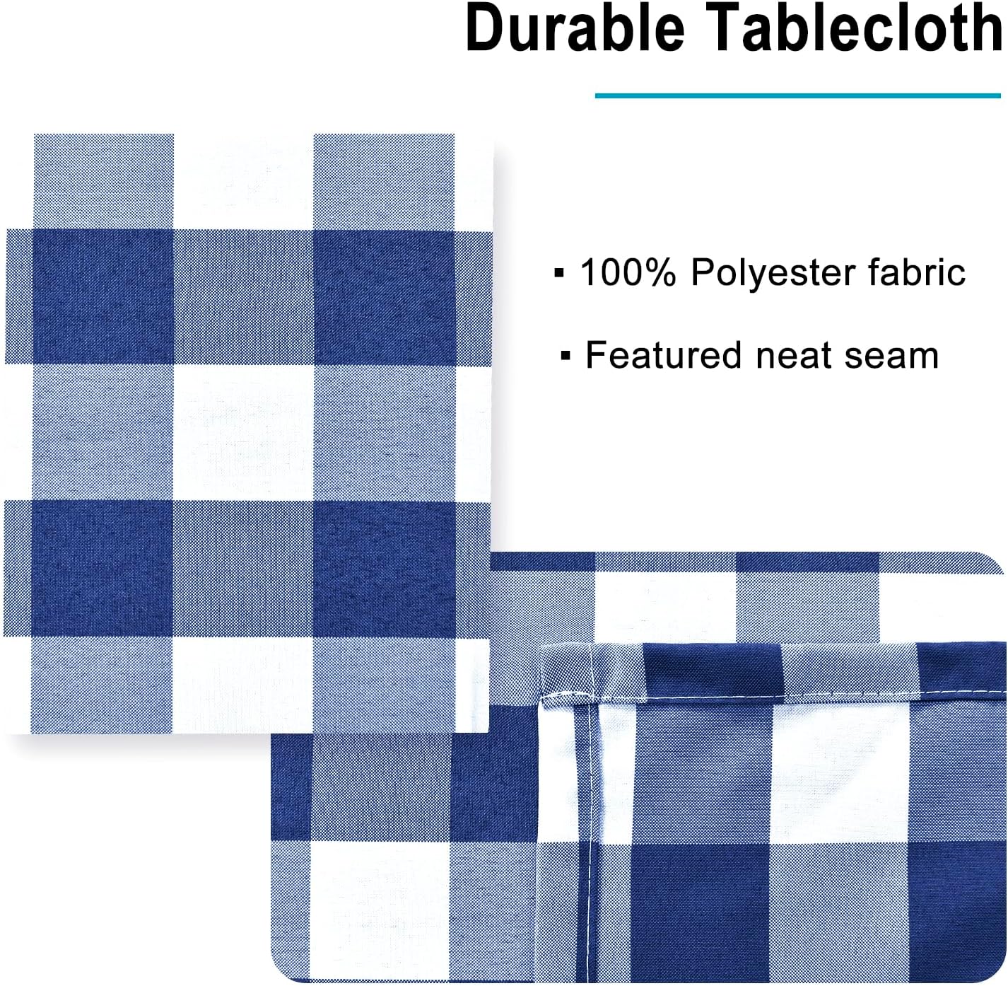 Hiasan – Mantel impermeable a cuadros para comedor y día de campo