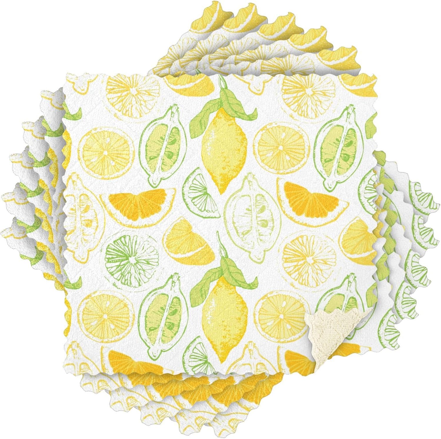 Amarillo Blanco Sketch Oro Limón Toallas de cocina Estilo Paños de cocina Toallas de cocina Terry Paño Toallas de cocina Hogar y Mano Toallas de